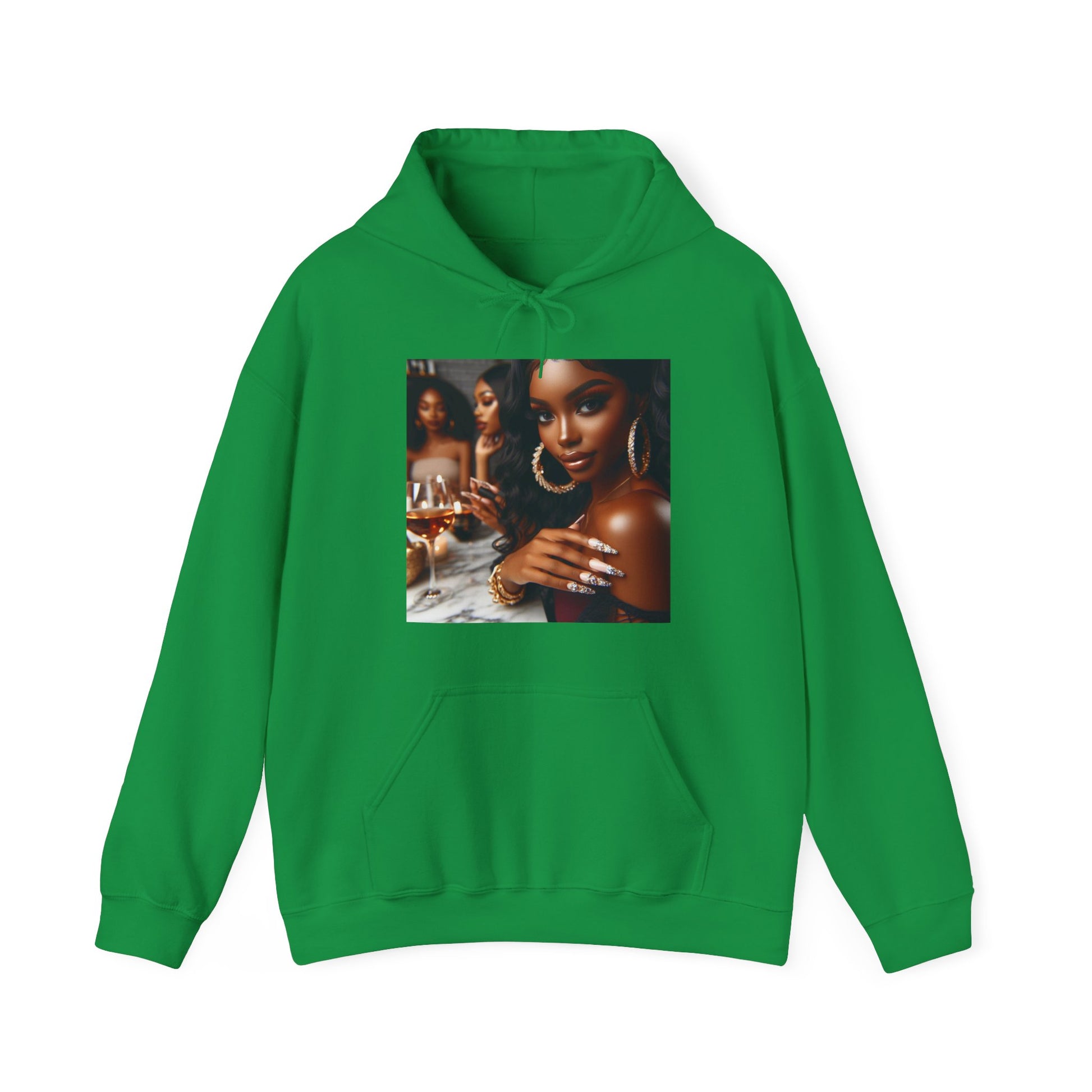 Wine Down Hoodie Hoodie Printify Irish Green S