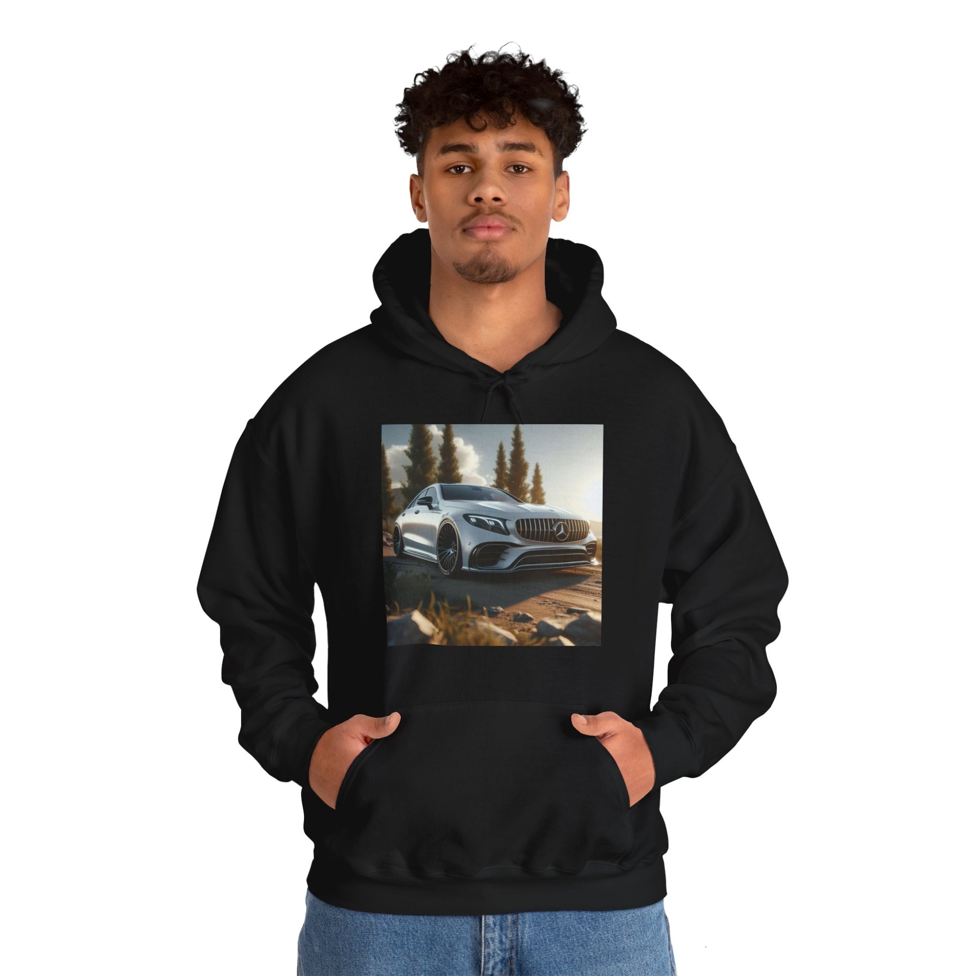 White Mercedes Hoodie Hoodie Printify
