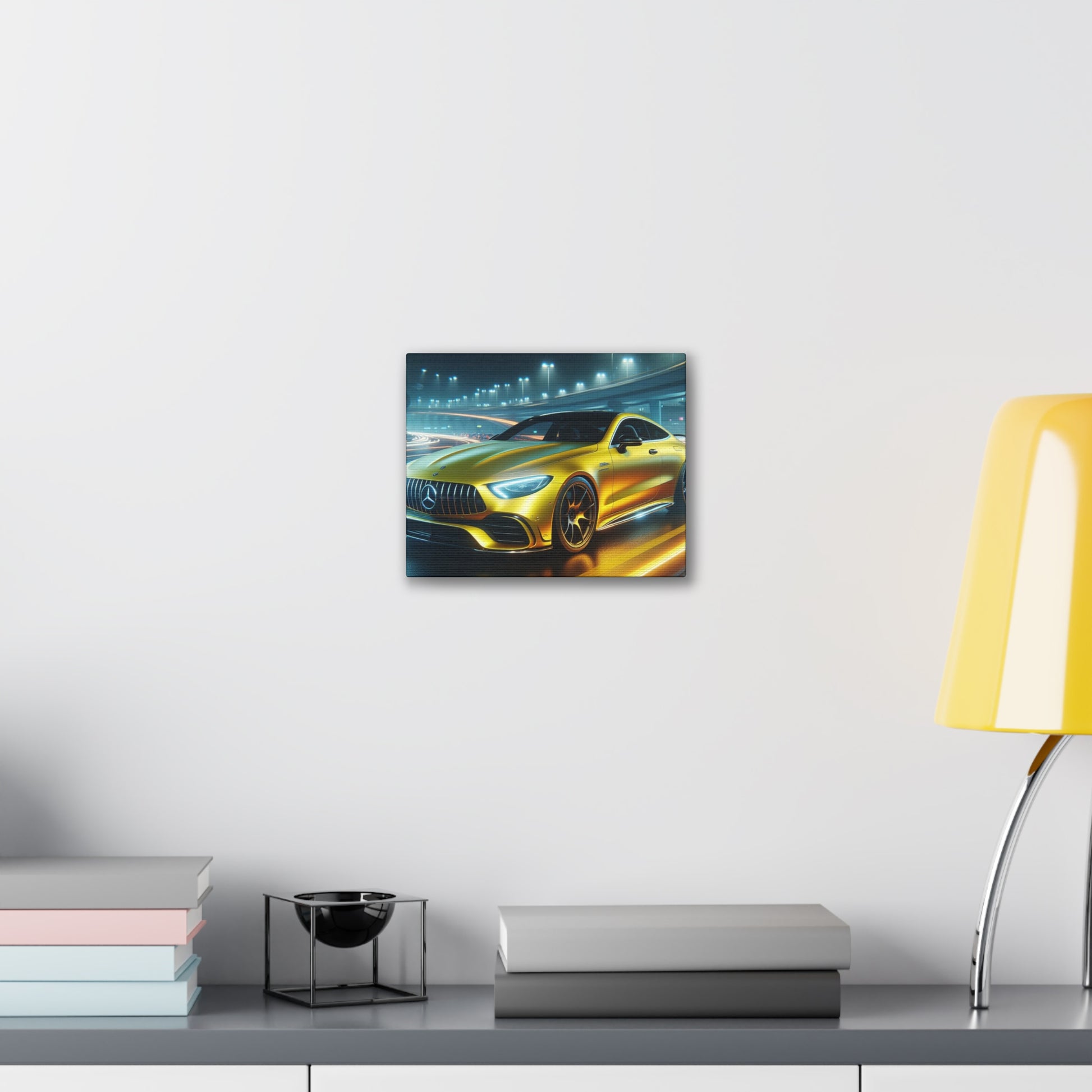 Yellow Mercedes Canvas Canvas Printify 10" x 8" (Horizontal) 0.75''