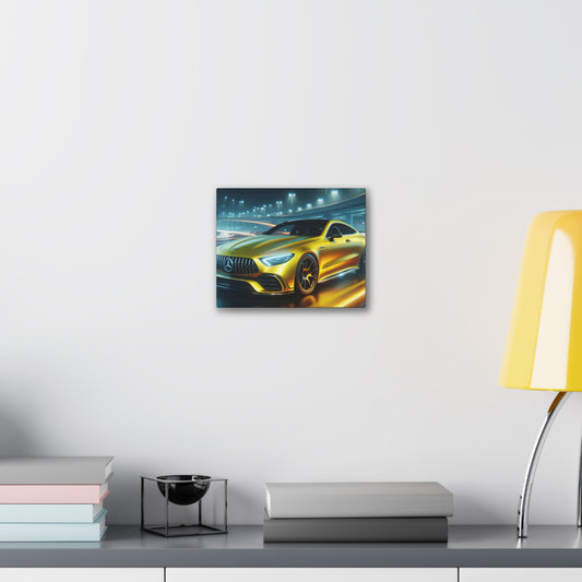 Yellow Mercedes Canvas Canvas Printify 10" x 8" (Horizontal) 0.75''