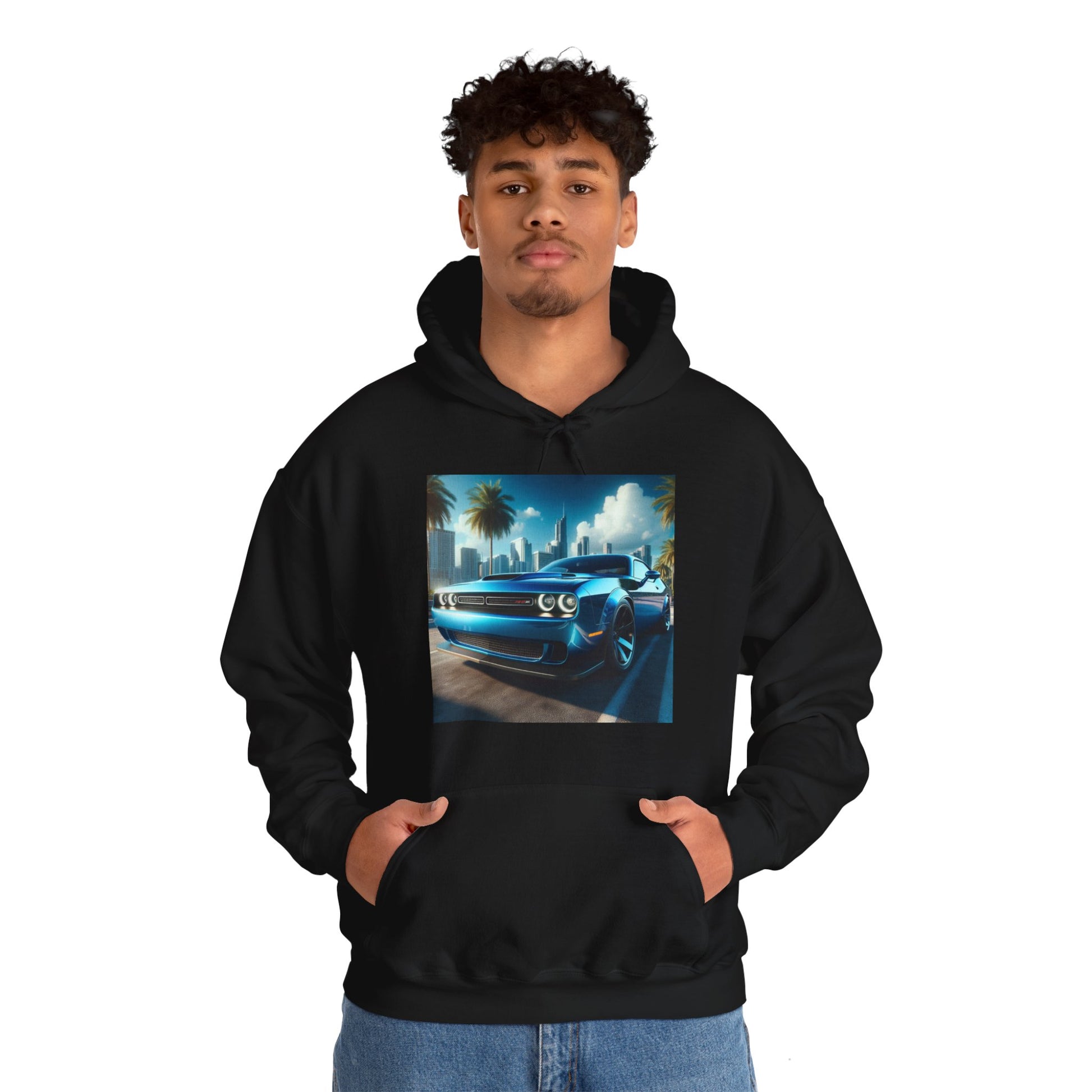 Blue Challenger Hoodie Hoodie Printify