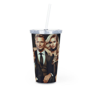 Family Portrait Tumbler with Straw Mug Printify 20oz Transparent