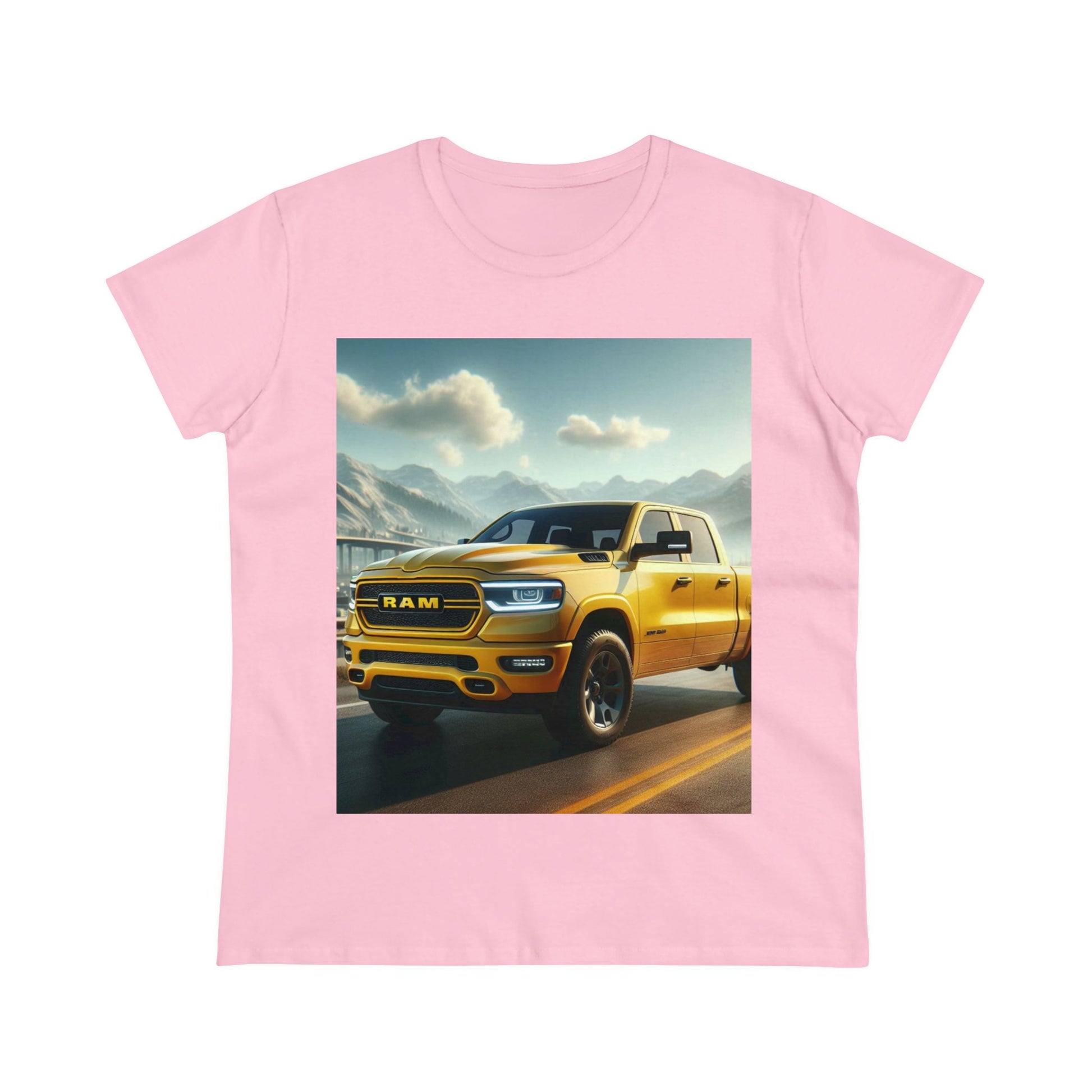 Yellow Dodge Ram T-Shirt T-Shirt Printify Light Pink S