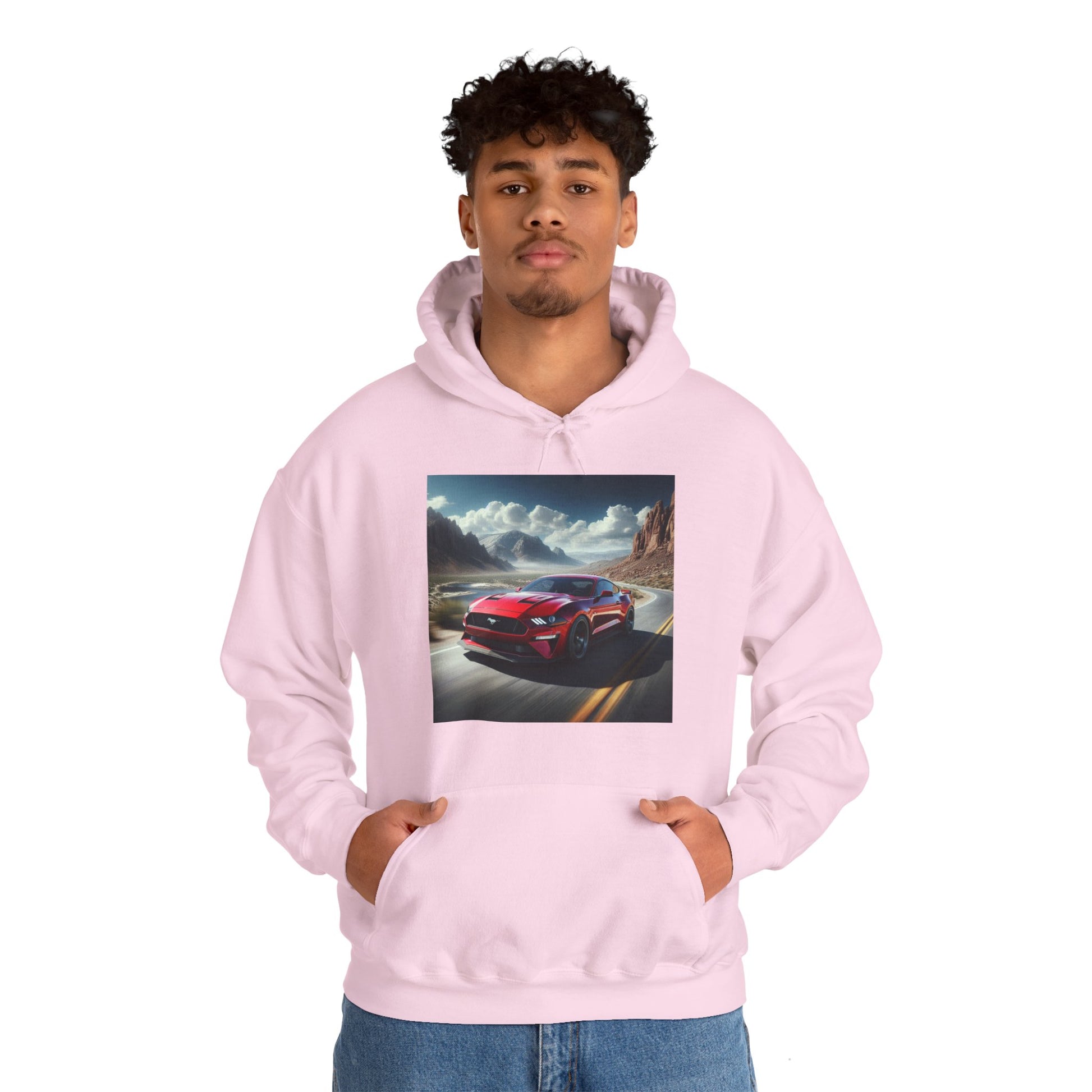 Red Mustang Hoodie Hoodie Printify