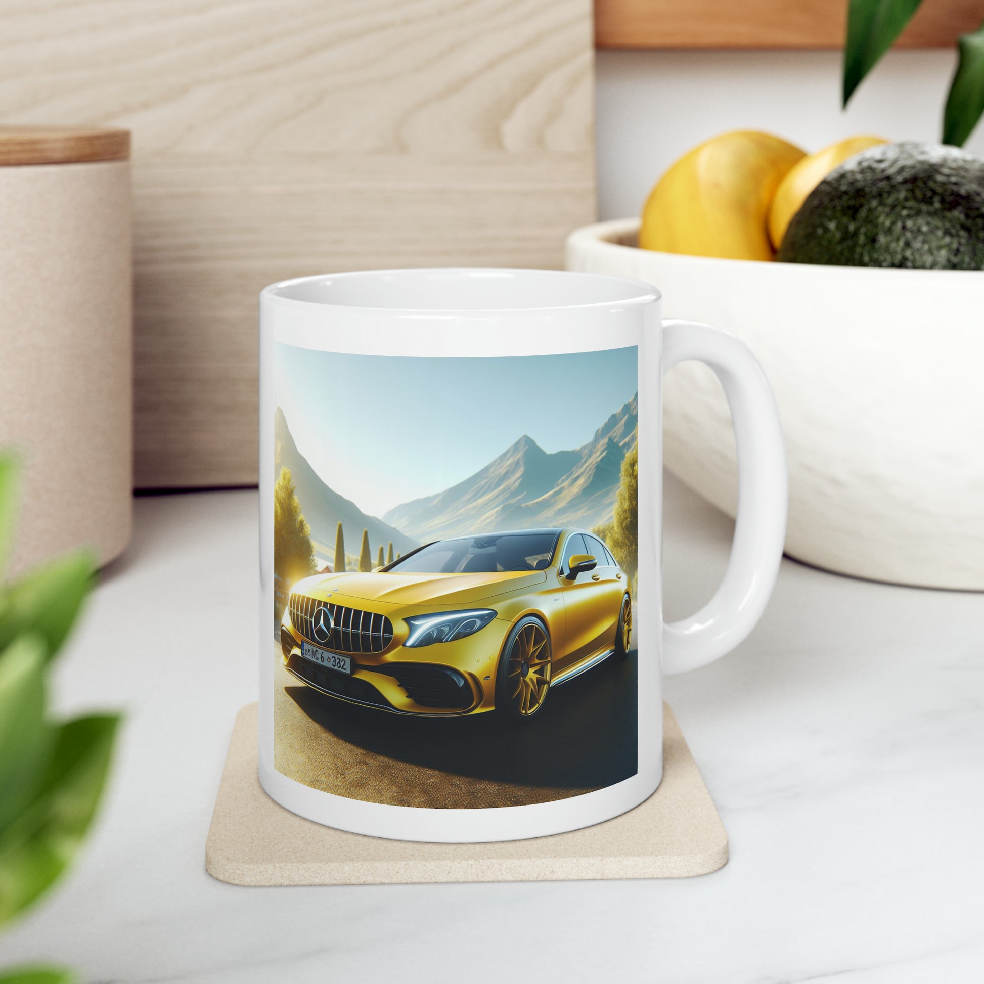 Yellow Mercedes Mug Mug Printify