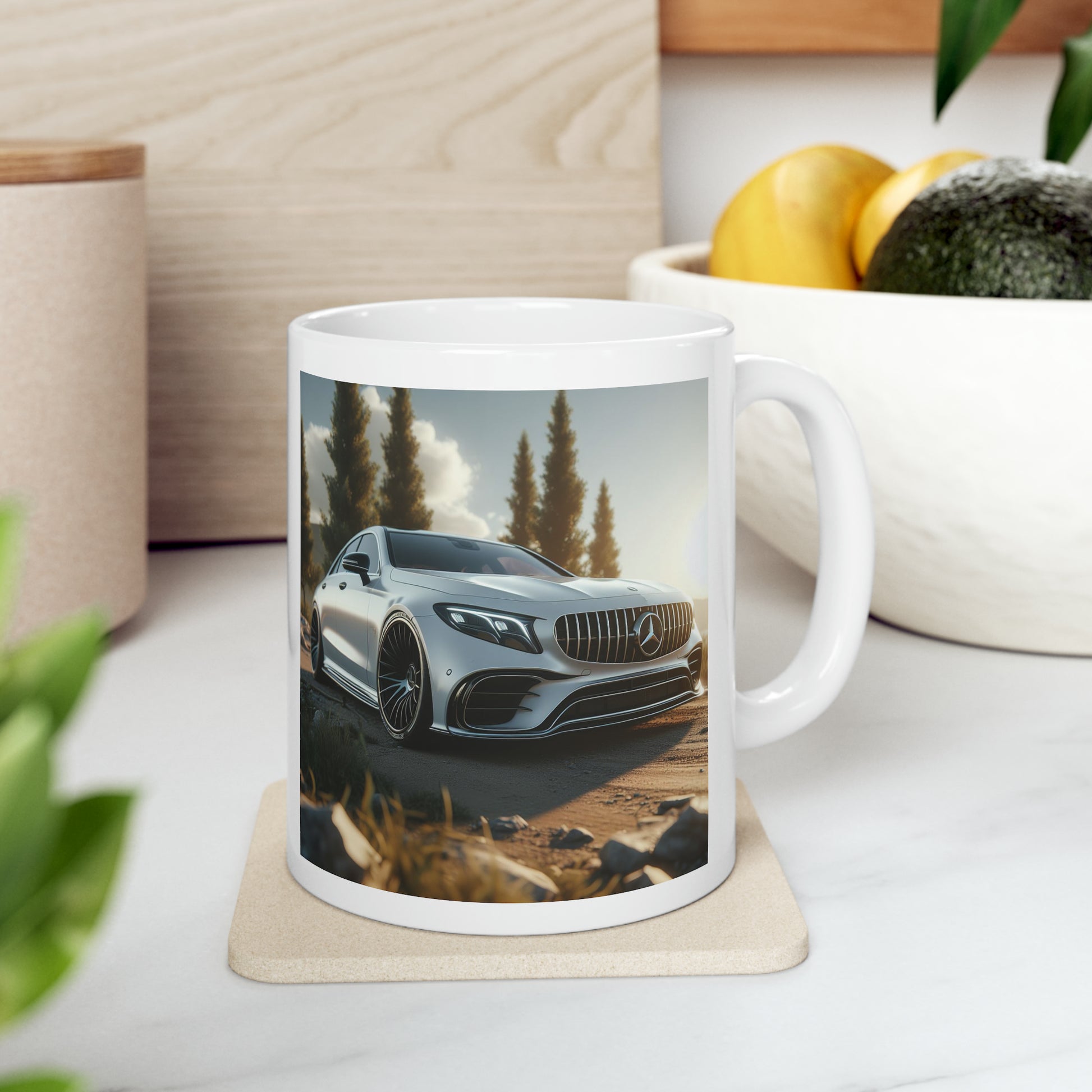 White Mercedes Mug Mug Printify