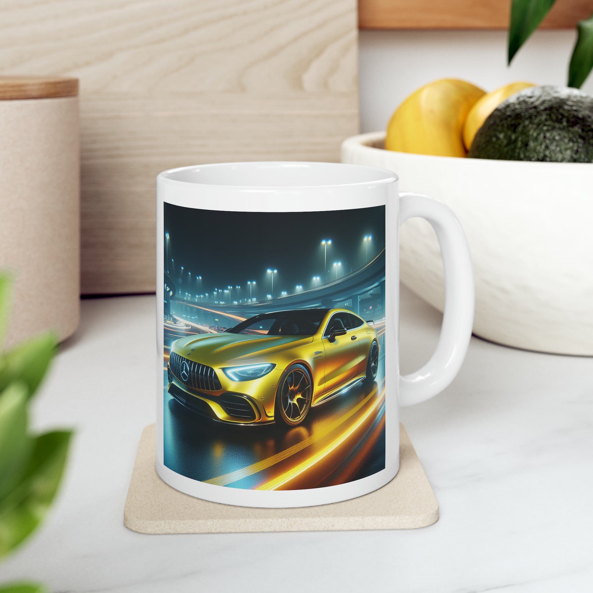 Yellow Mercedes Mug Mug Printify