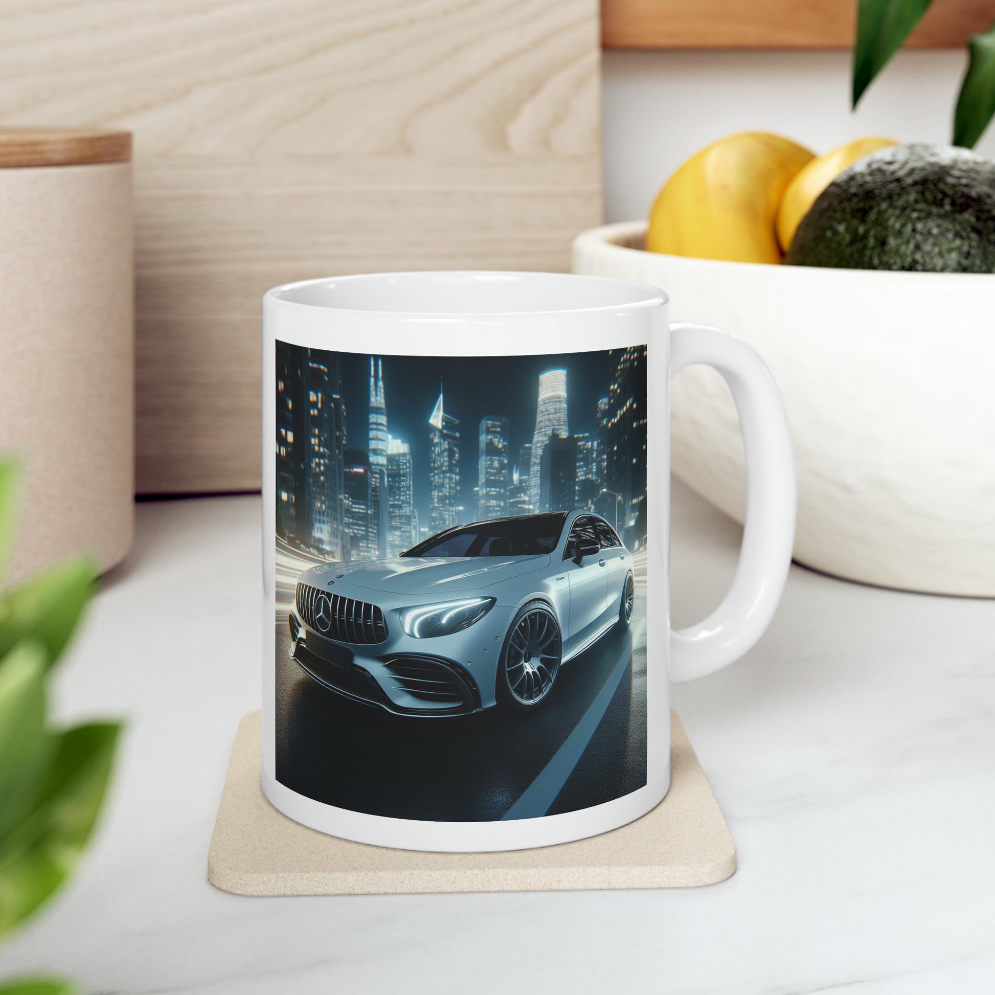 White Mercedes Mug Mug Printify