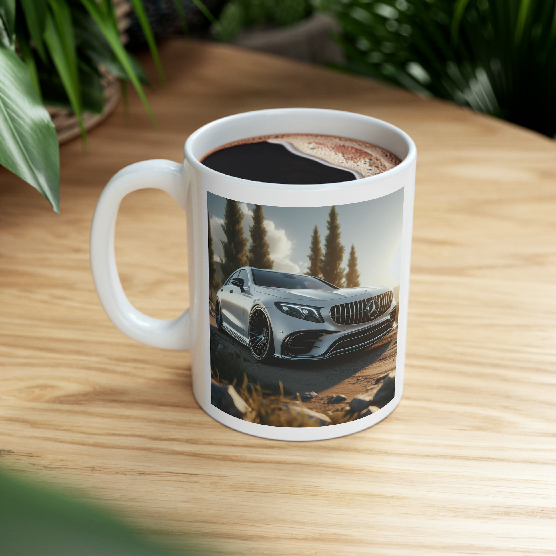 White Mercedes Mug Mug Printify