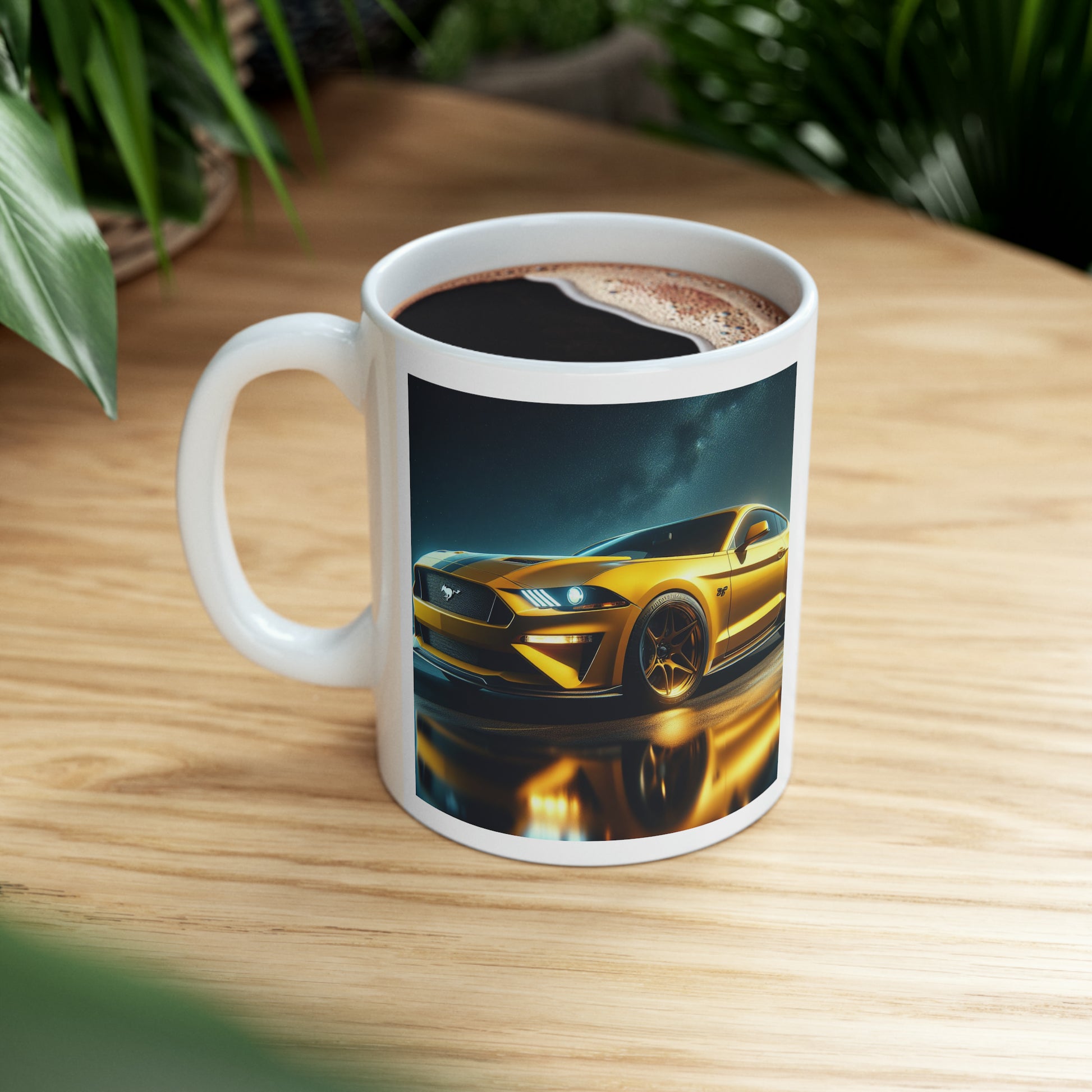Yellow Mustang Mug Mug Printify