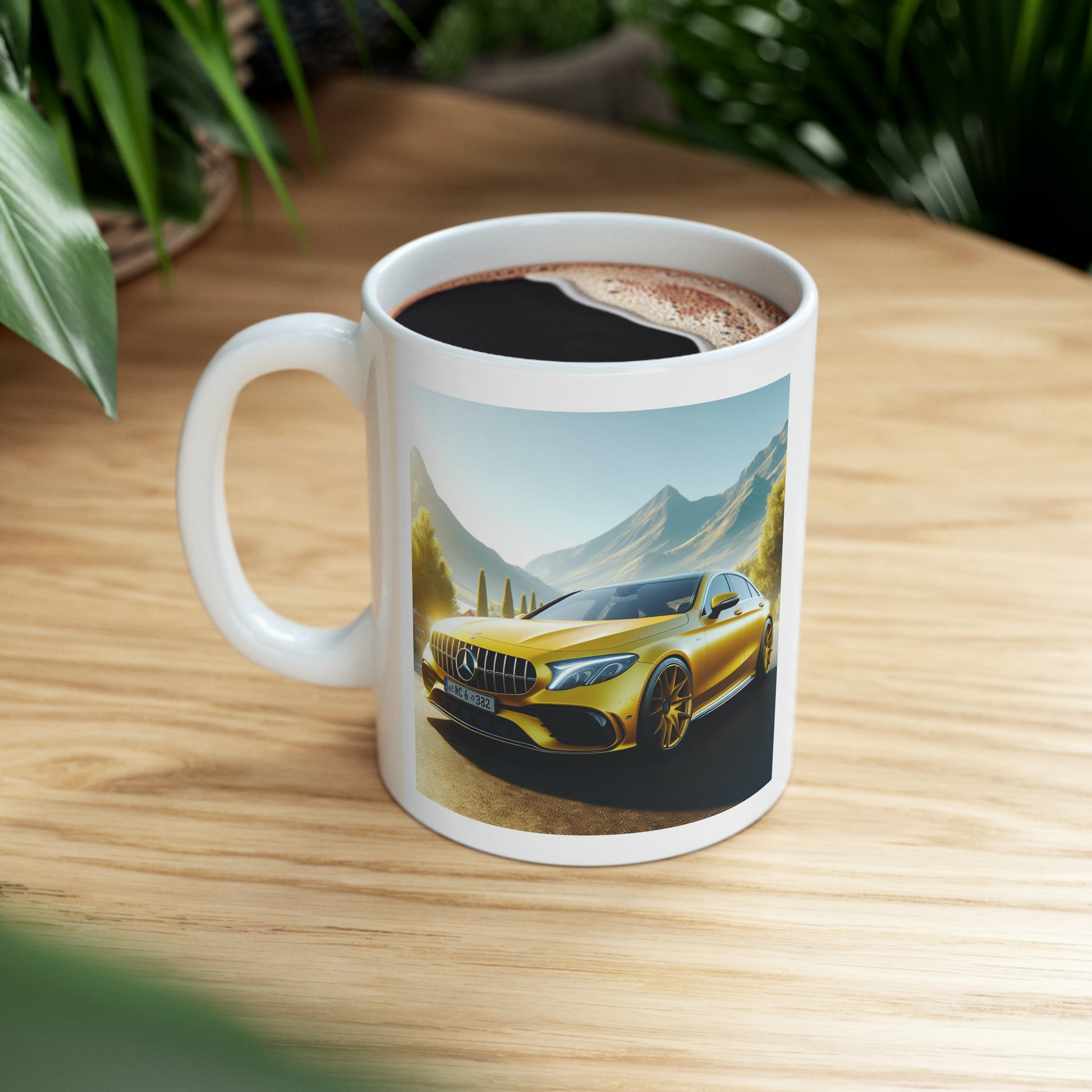 Yellow Mercedes Mug Mug Printify