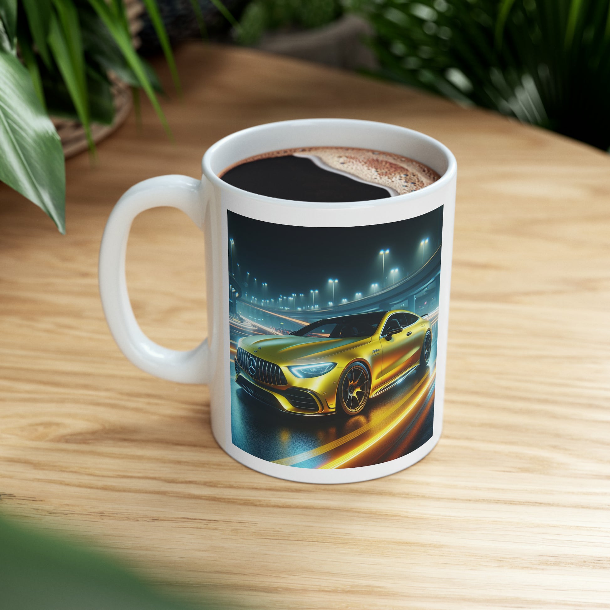 Yellow Mercedes Mug Mug Printify