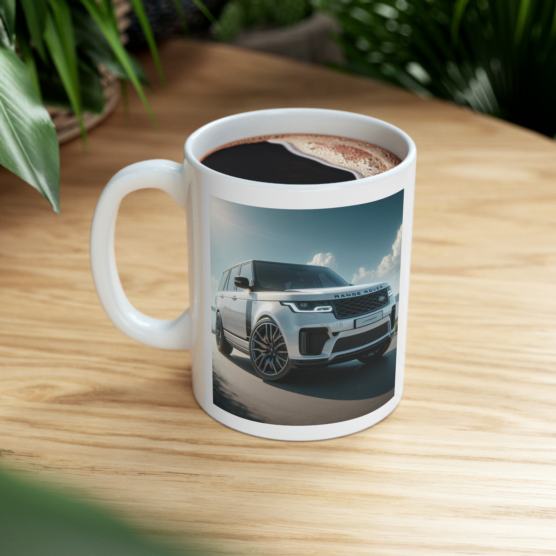 White Range Rover Mug Mug Printify
