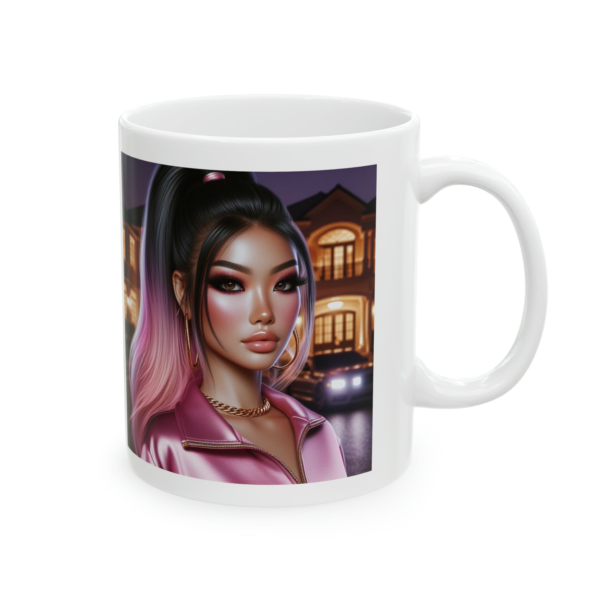 Pink at Night Mug Mug Printify   