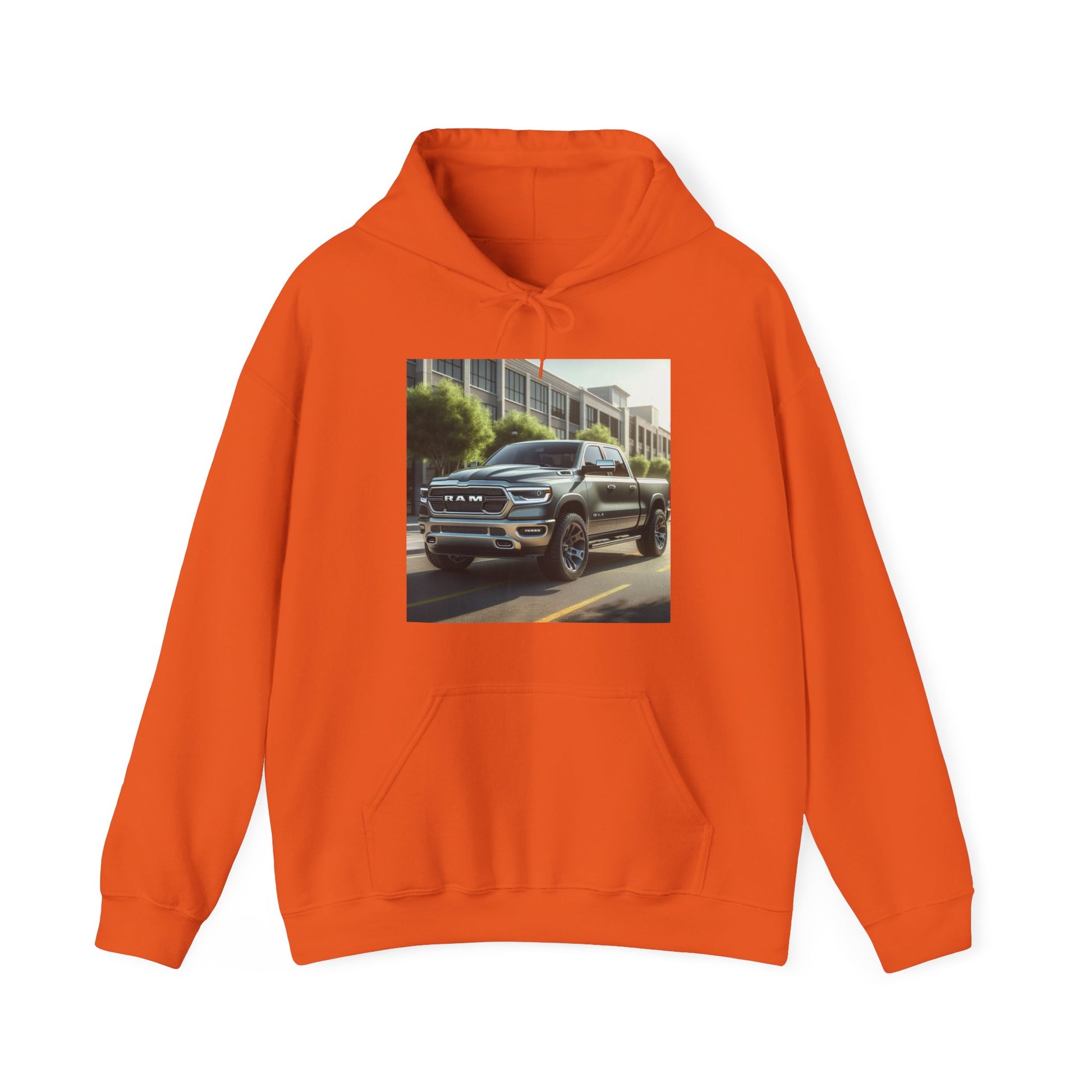 Gray Dodge Ram Hoodie Hoodie Printify Orange S 