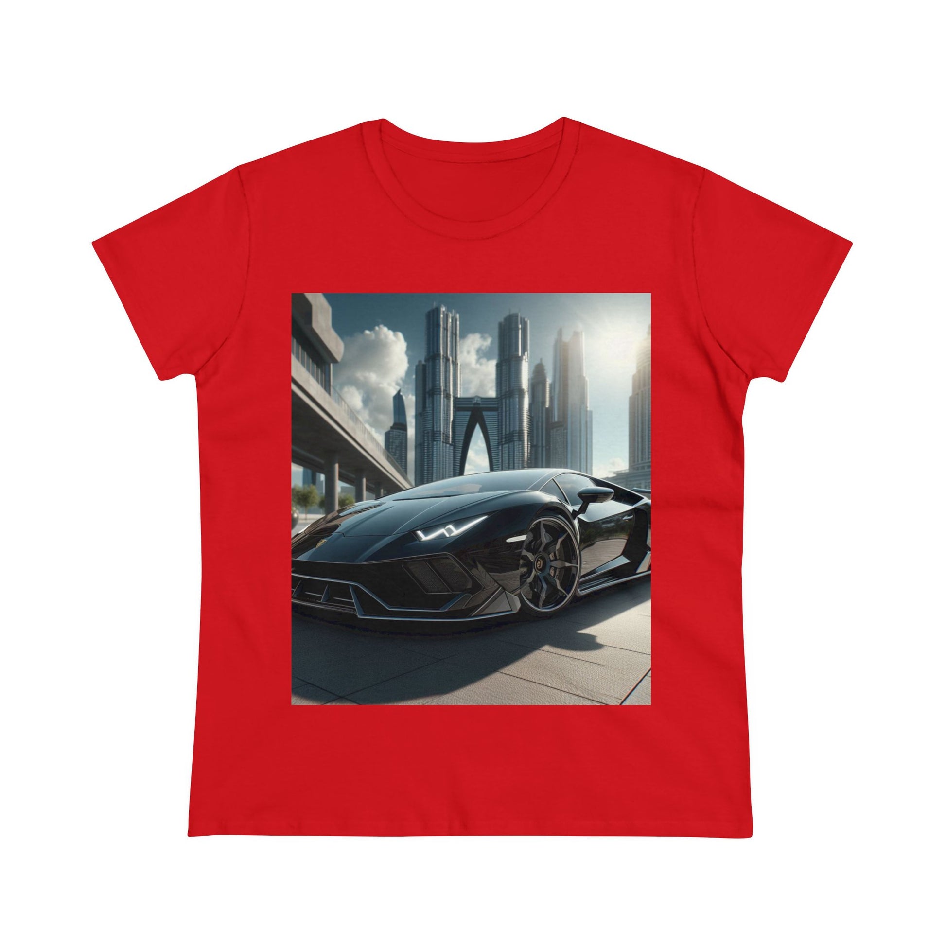 Black Lamborghini T-Shirt T-Shirt Printify Red S 