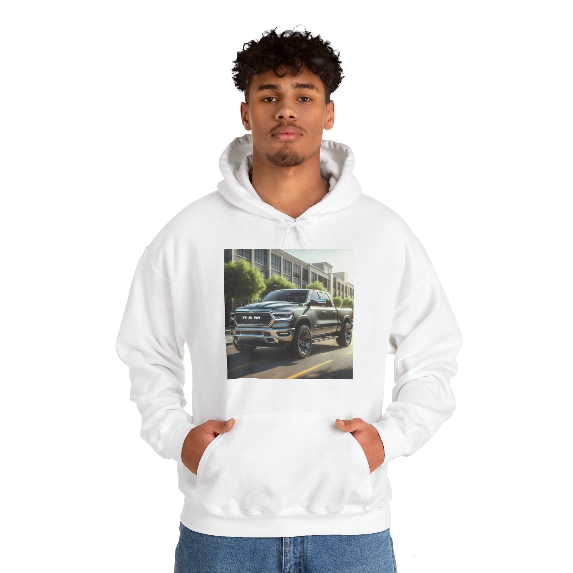 Gray Dodge Ram Hoodie Hoodie Printify   