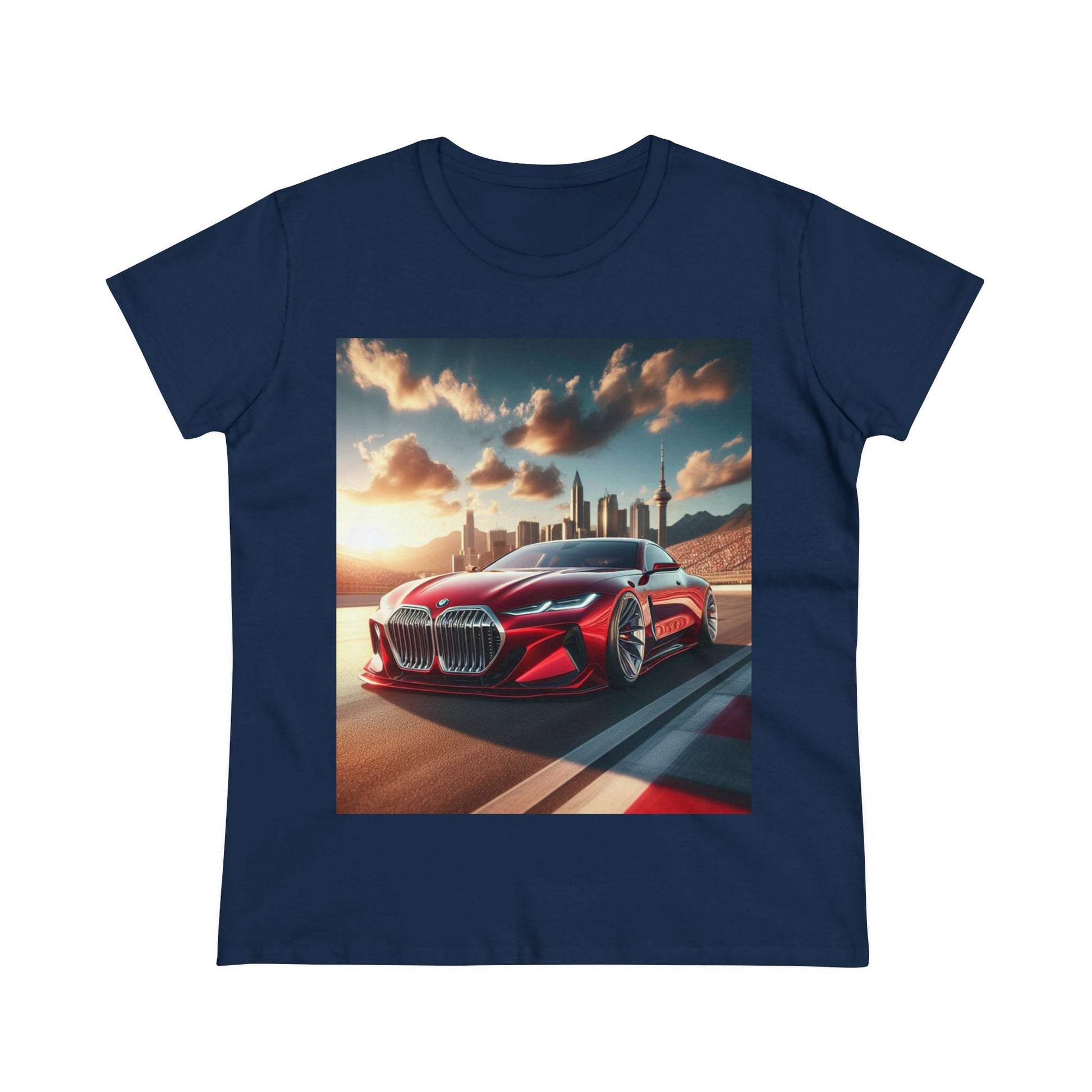 Red BMW T-Shirt T-Shirt Printify Navy S 