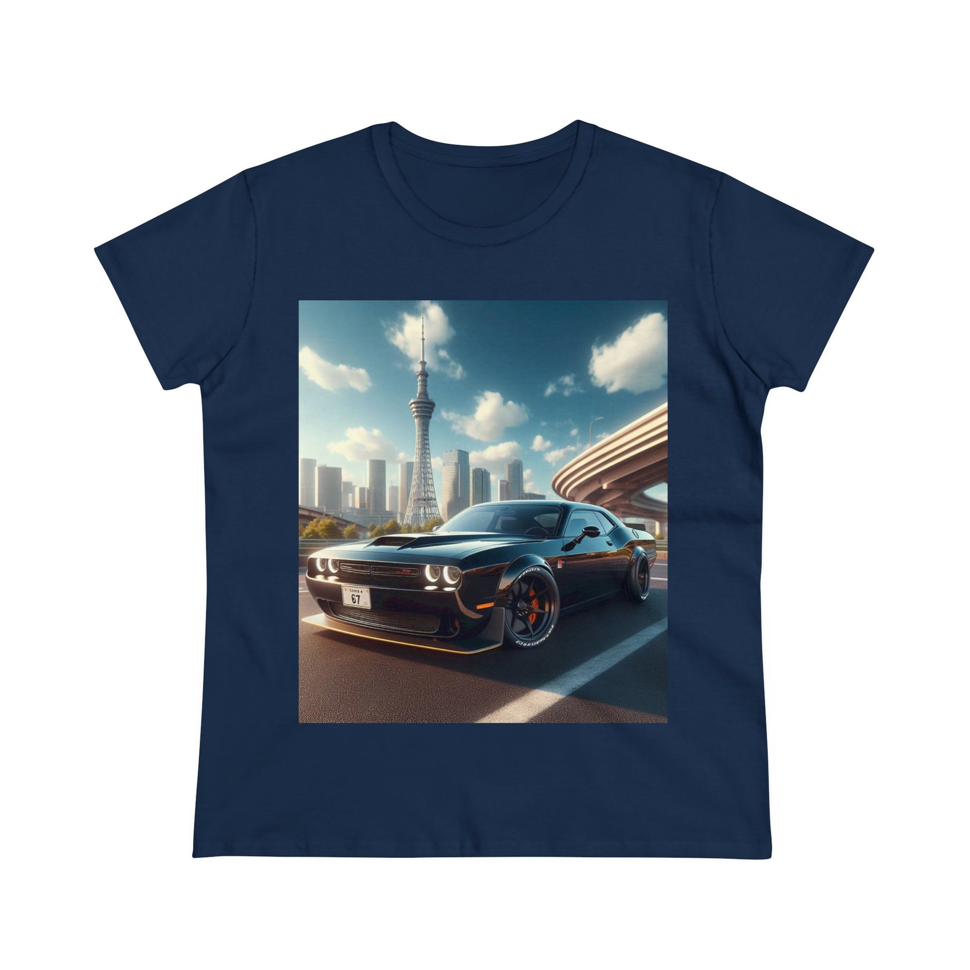 Black Challenger T-Shirt T-Shirt Printify Navy S 