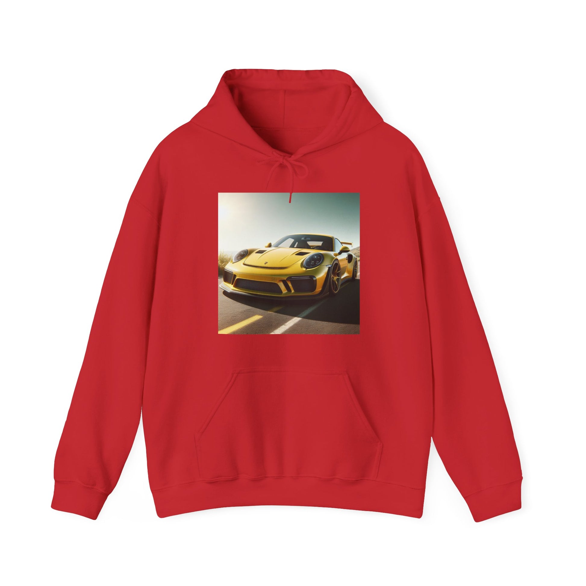 Yellow Porsche Hoodie Hoodie Printify Red S 