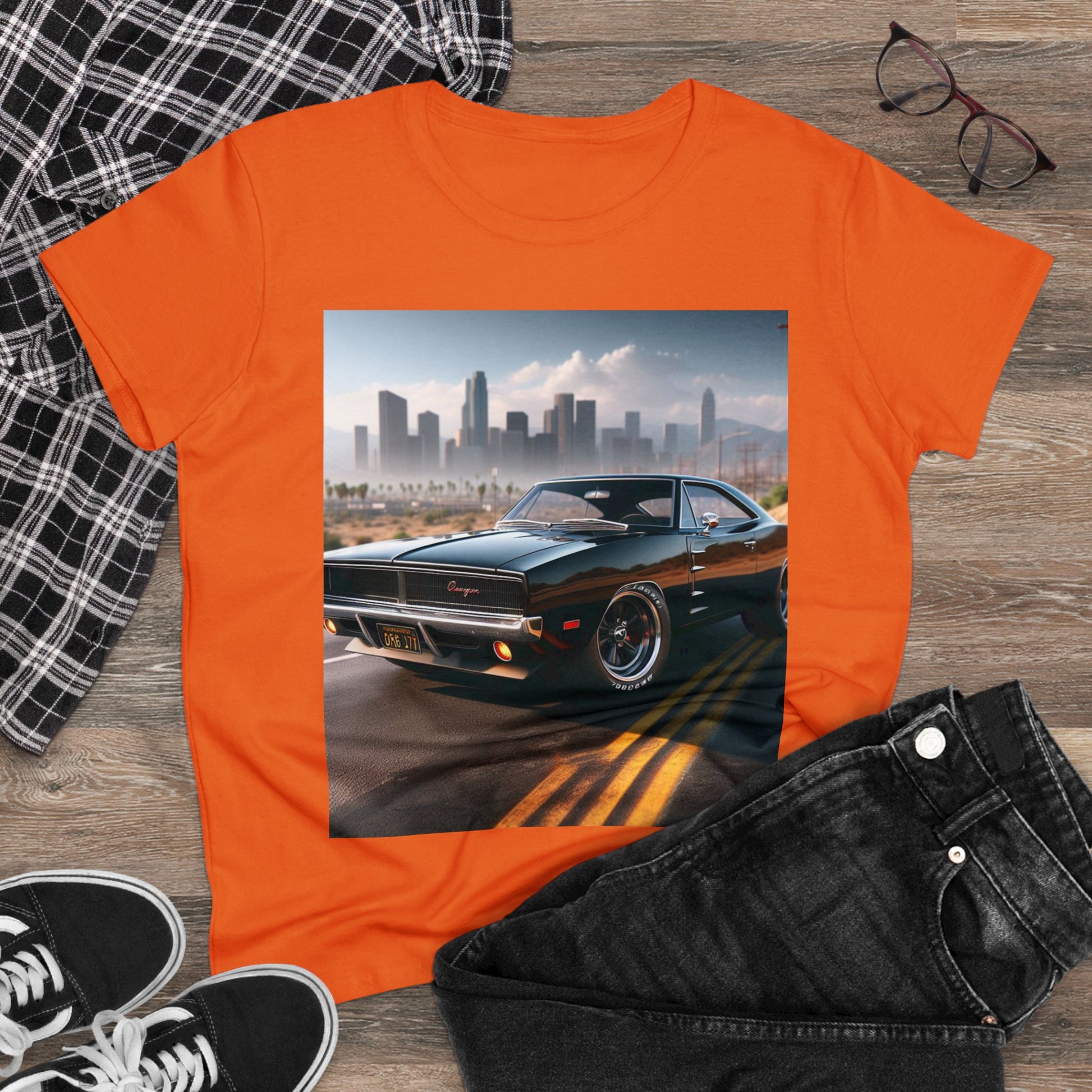 1970 Black Dodge Charge T-Shirt T-Shirt Printify   