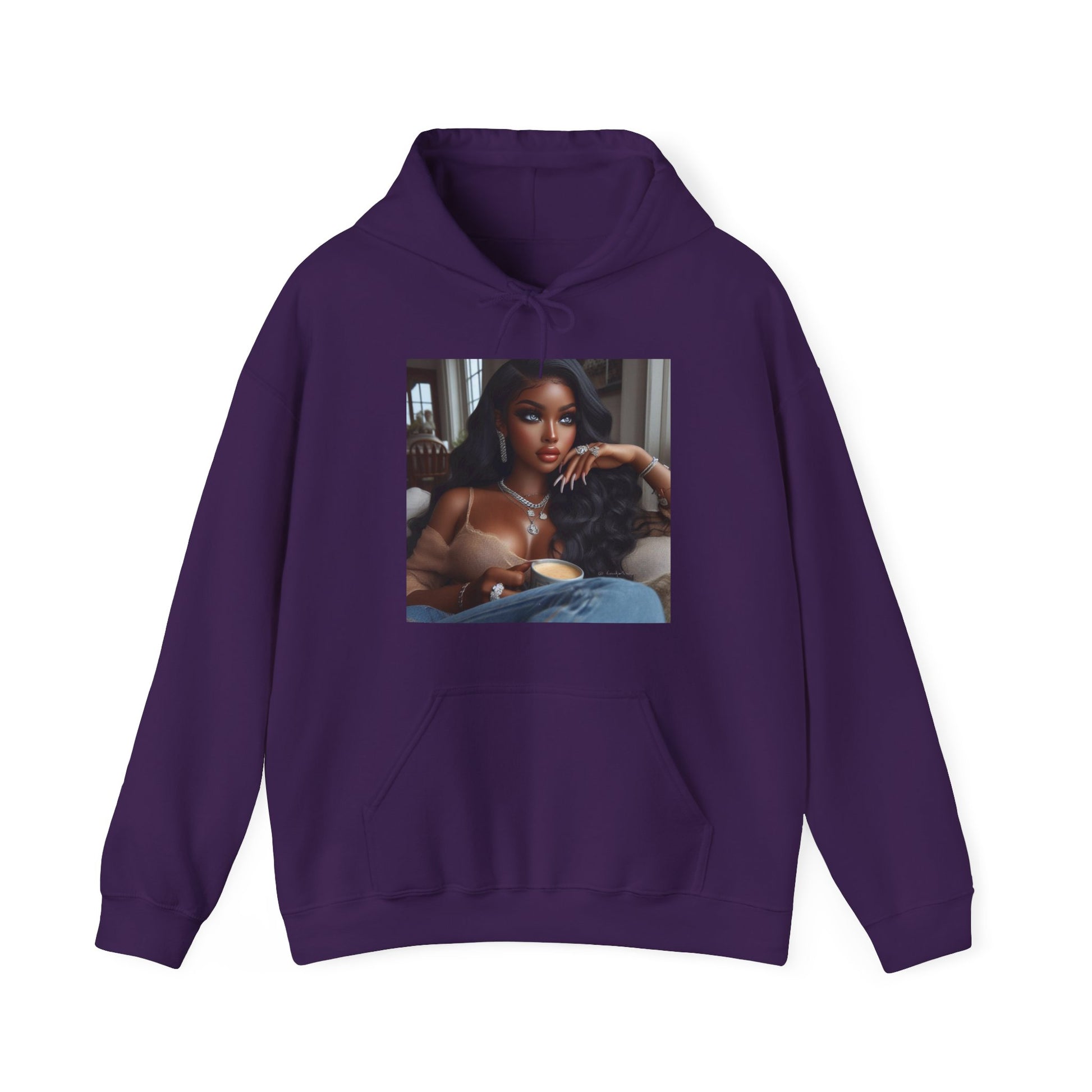 Coffee Break Hoodie Hoodie Printify Purple S 