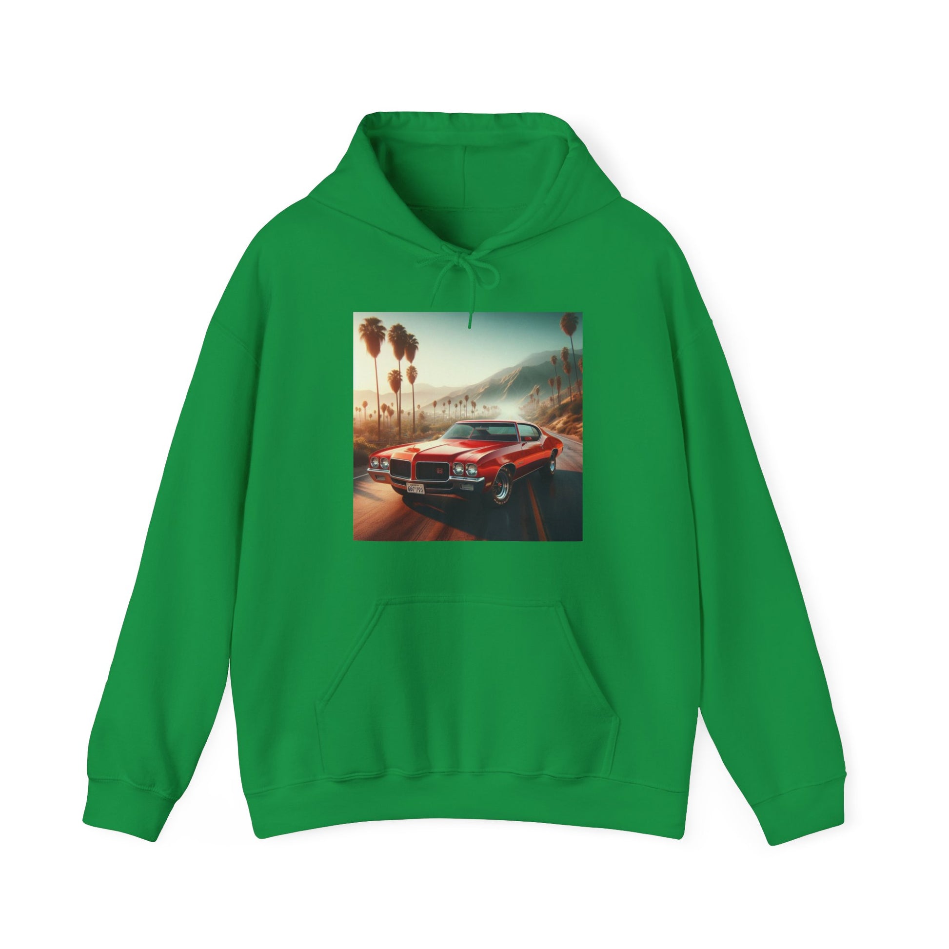 1972 Red Buick Gran Sport Hoodie Hoodie Printify Irish Green S 