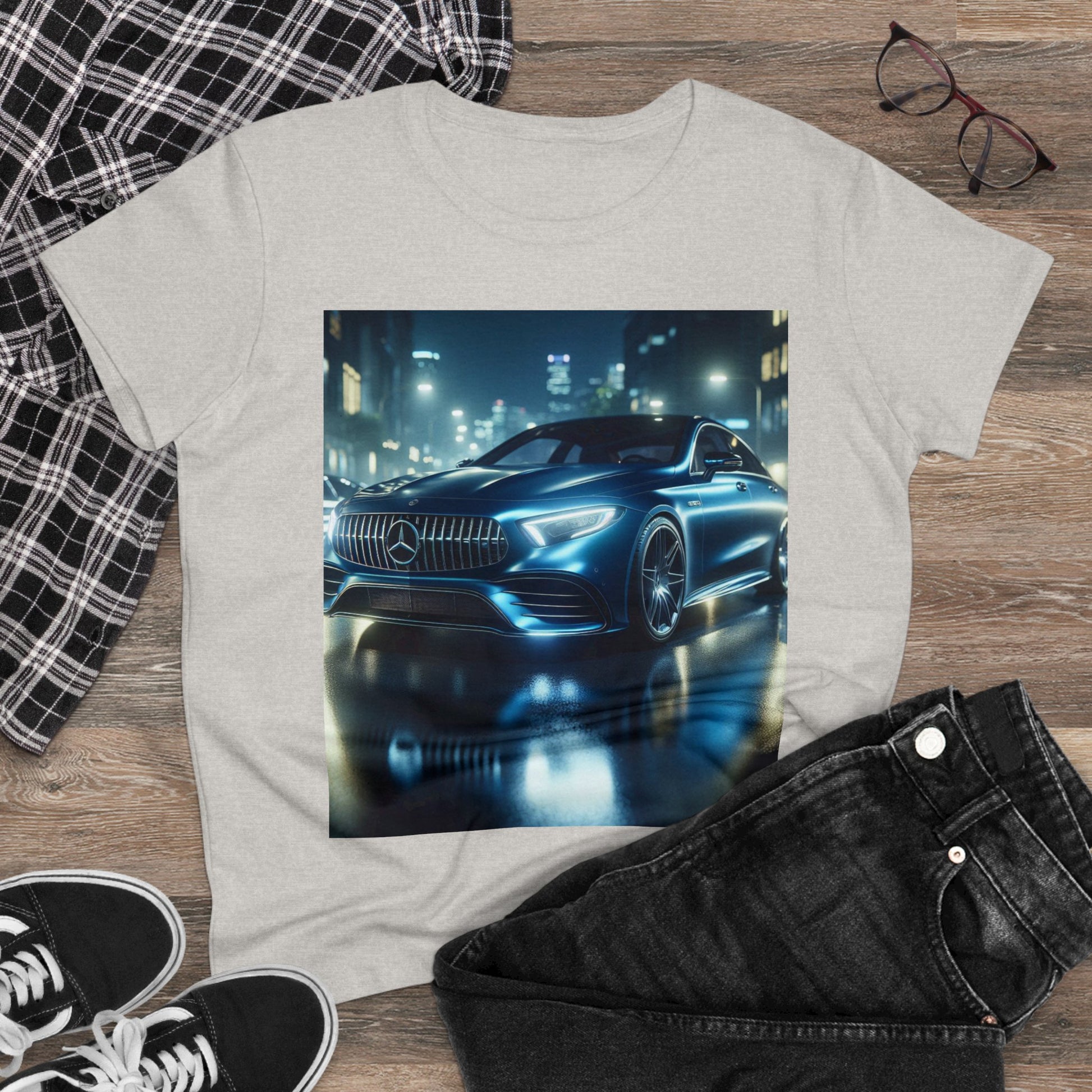 Blue Mercedes T-Shirt T-Shirt Printify   