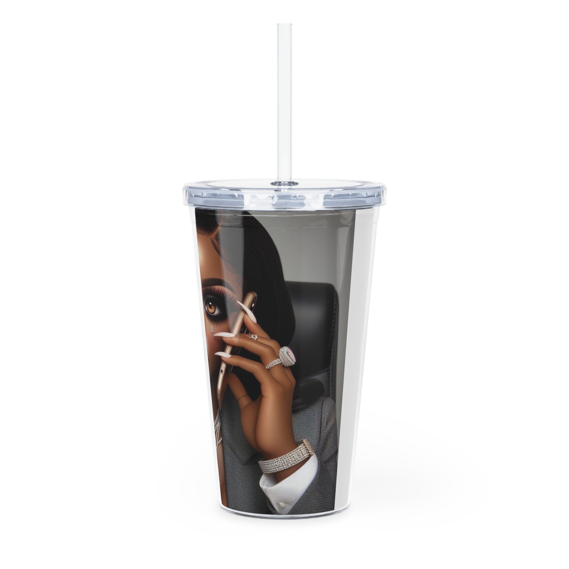 Business Call Tumbler with Straw Mug Printify   