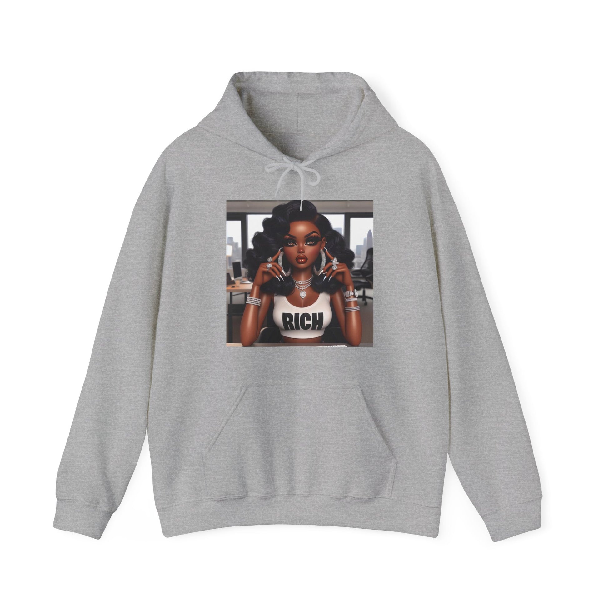 Rich Girl Hoodie Hoodie Printify Sport Grey S 