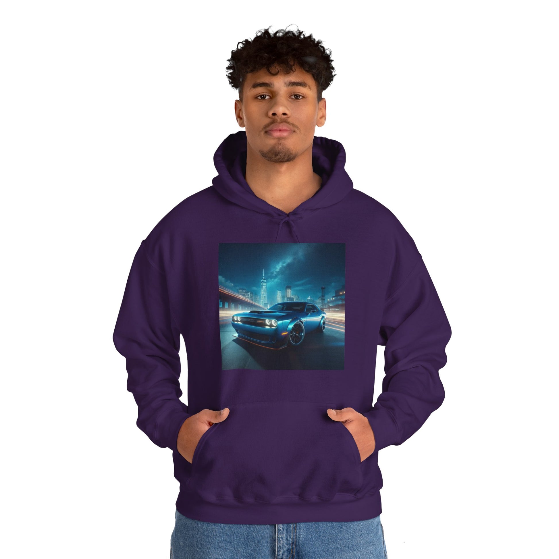 Blue Challenger Hoodie Hoodie Printify   