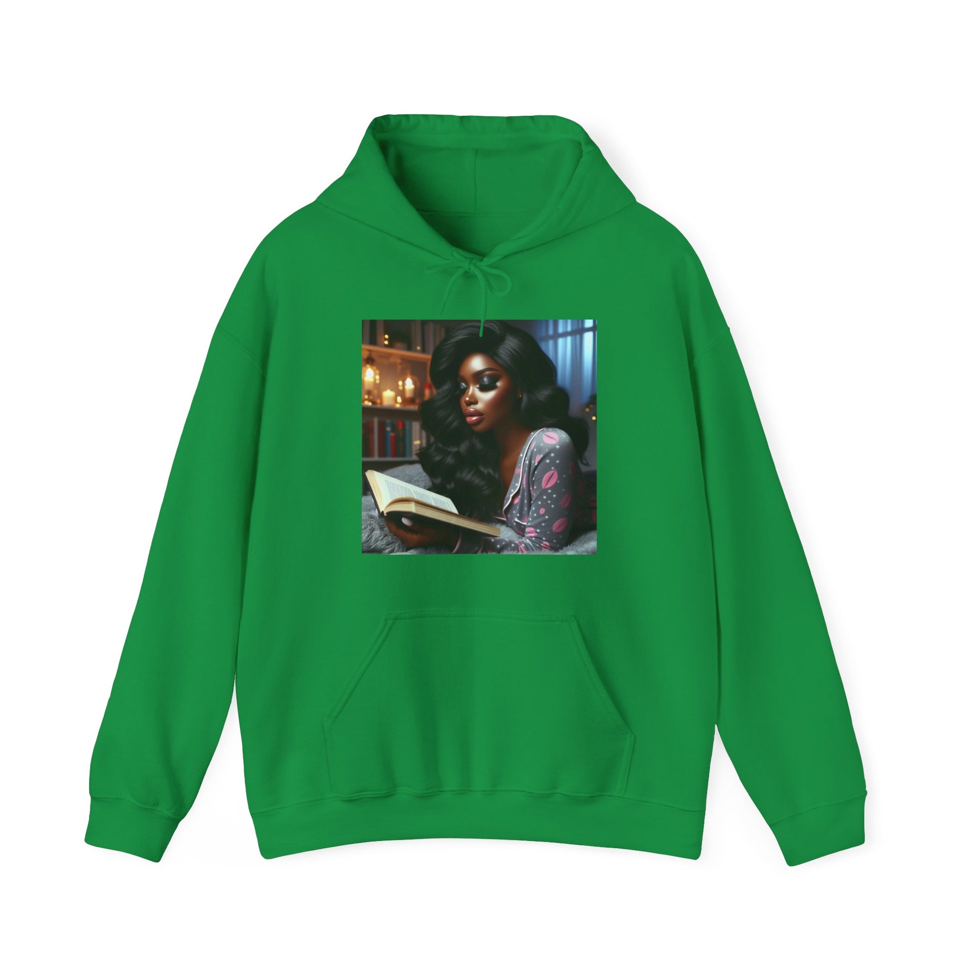 Late Night Book Hoodie Hoodie Printify Irish Green S 