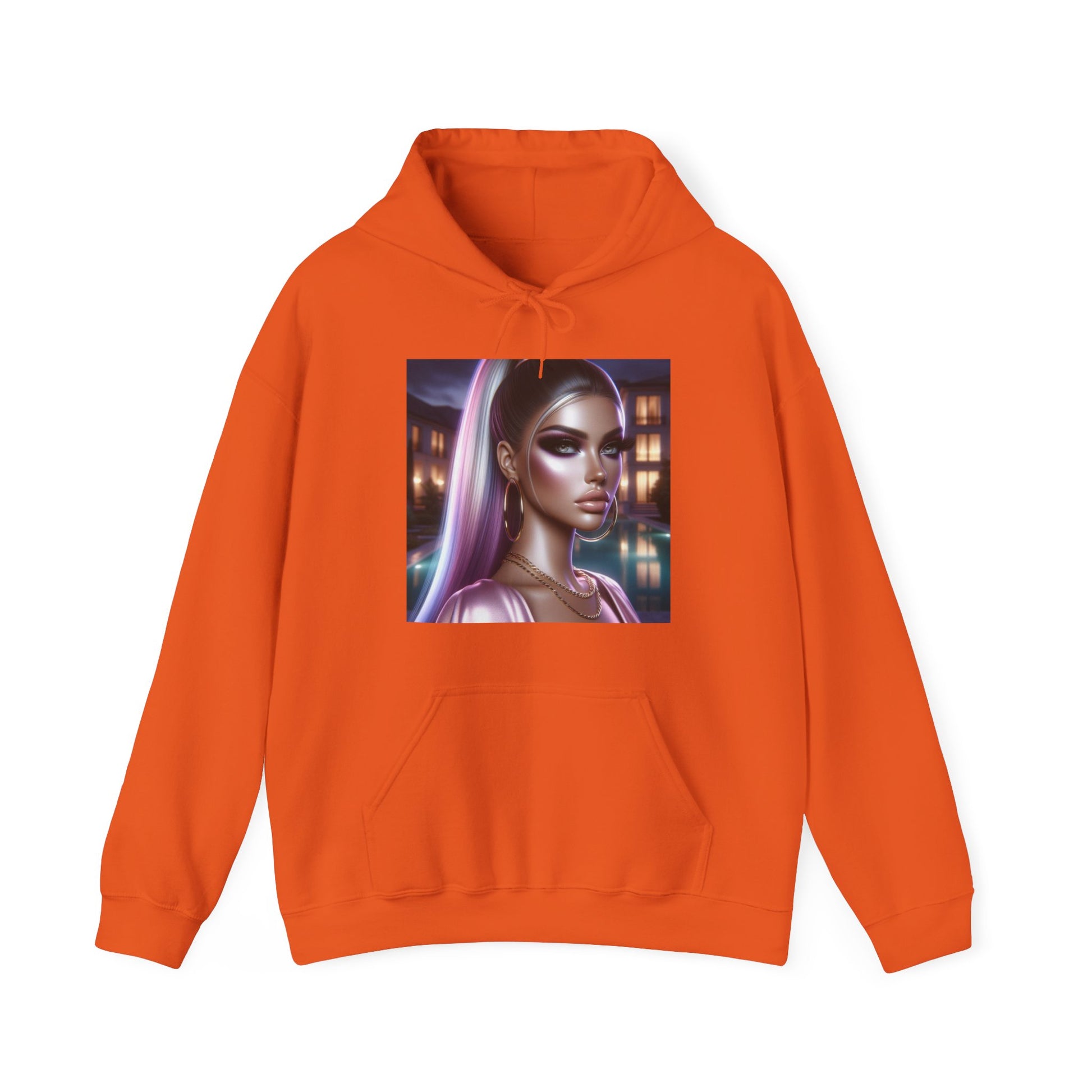 Pink at Night Hoodie Hoodie Printify Orange S 