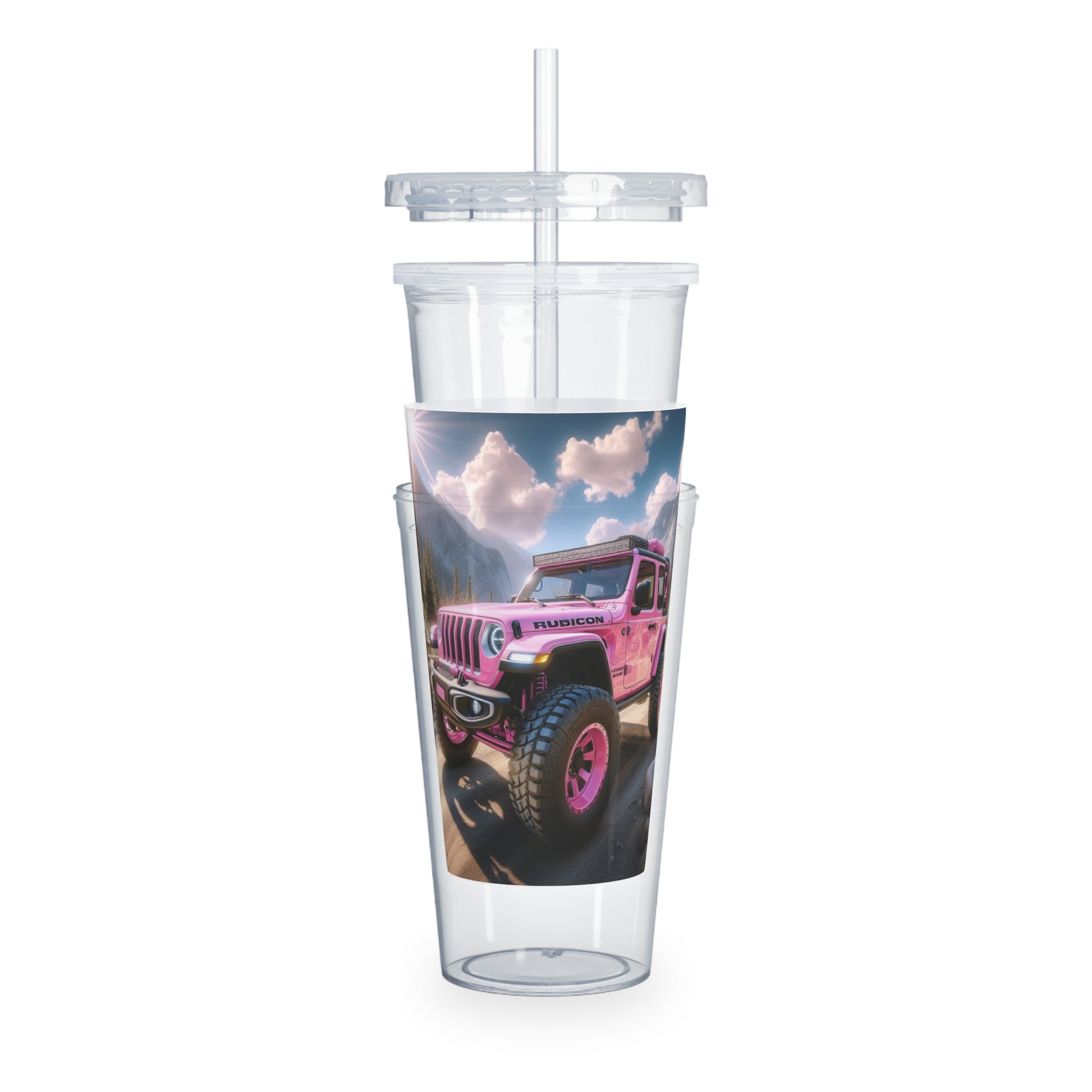 Pink Rubicon Tumbler with Straw Mug Printify   