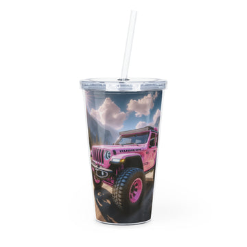 Pink Rubicon Tumbler with Straw Mug Printify 20oz Transparent 