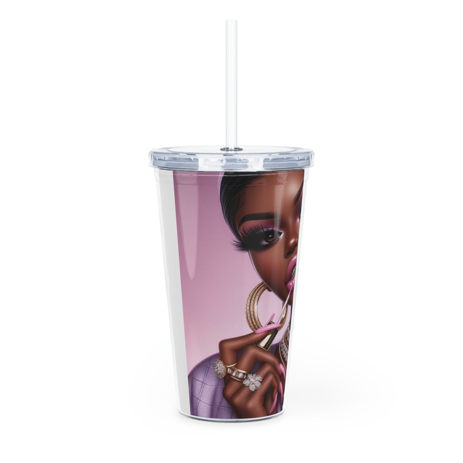 Gloss Up Tumbler with Straw Mug Printify   