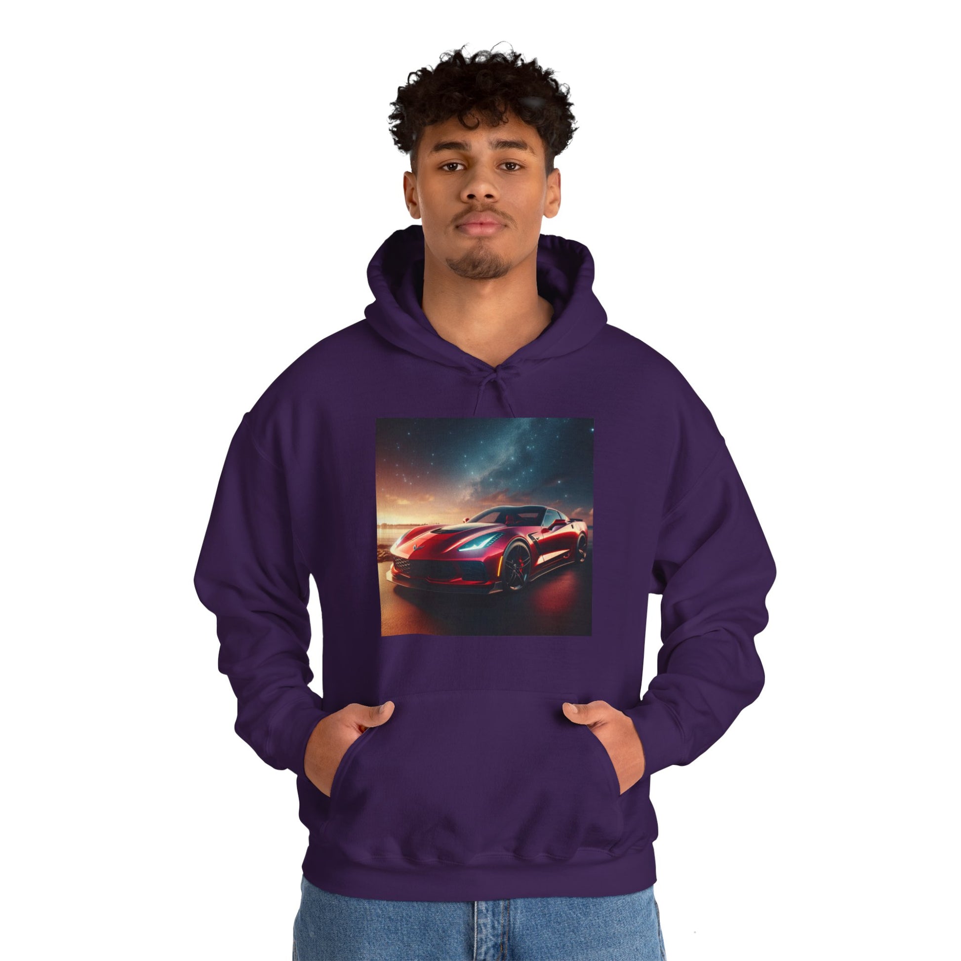 Red Corvette Hoodie Hoodie Printify   