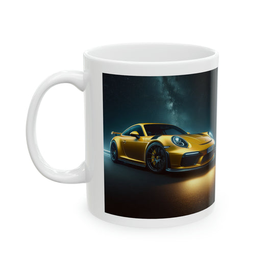Yellow Porsche Mug Mug Printify 11oz  