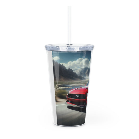 Red Mustang Tumbler with Straw Mug Printify   