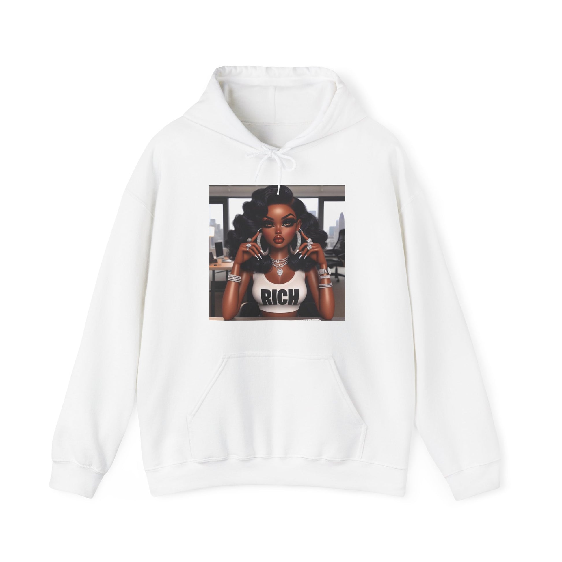 Rich Girl Hoodie Hoodie Printify White S 