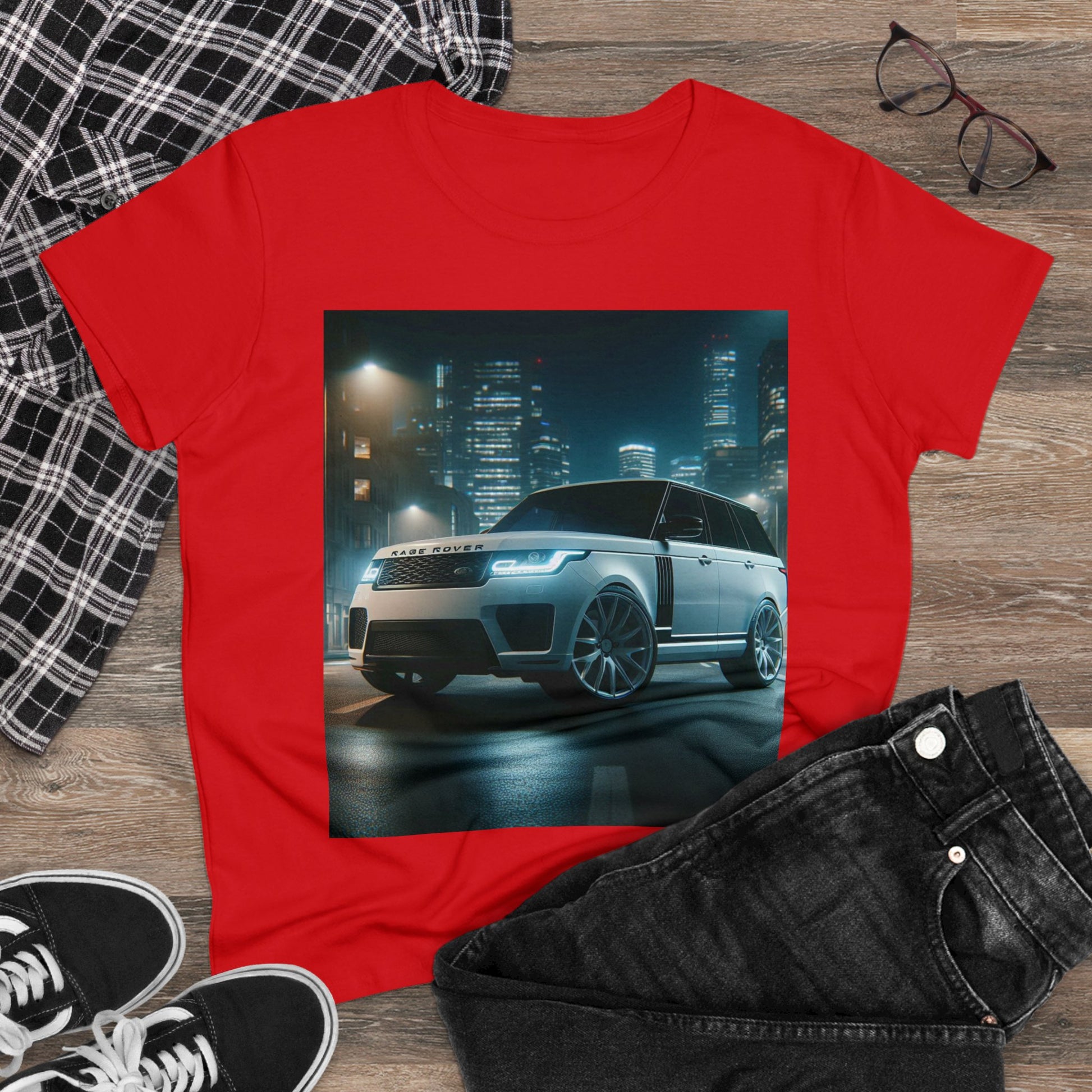 White Range Rover T-Shirt T-Shirt Printify   