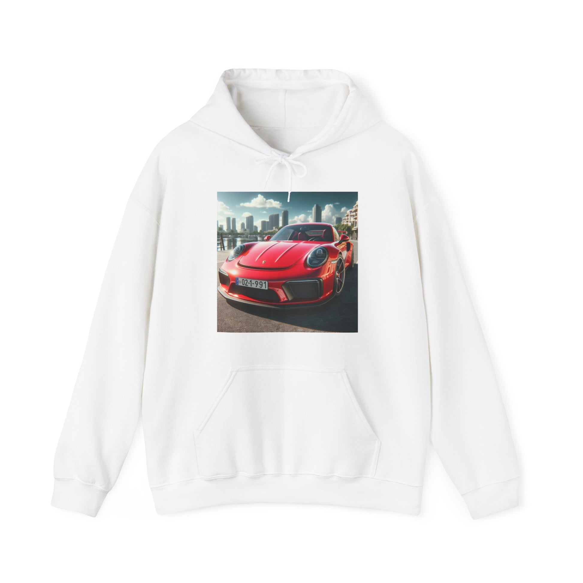 Red Porsche Hoodie Hoodie Printify White S 