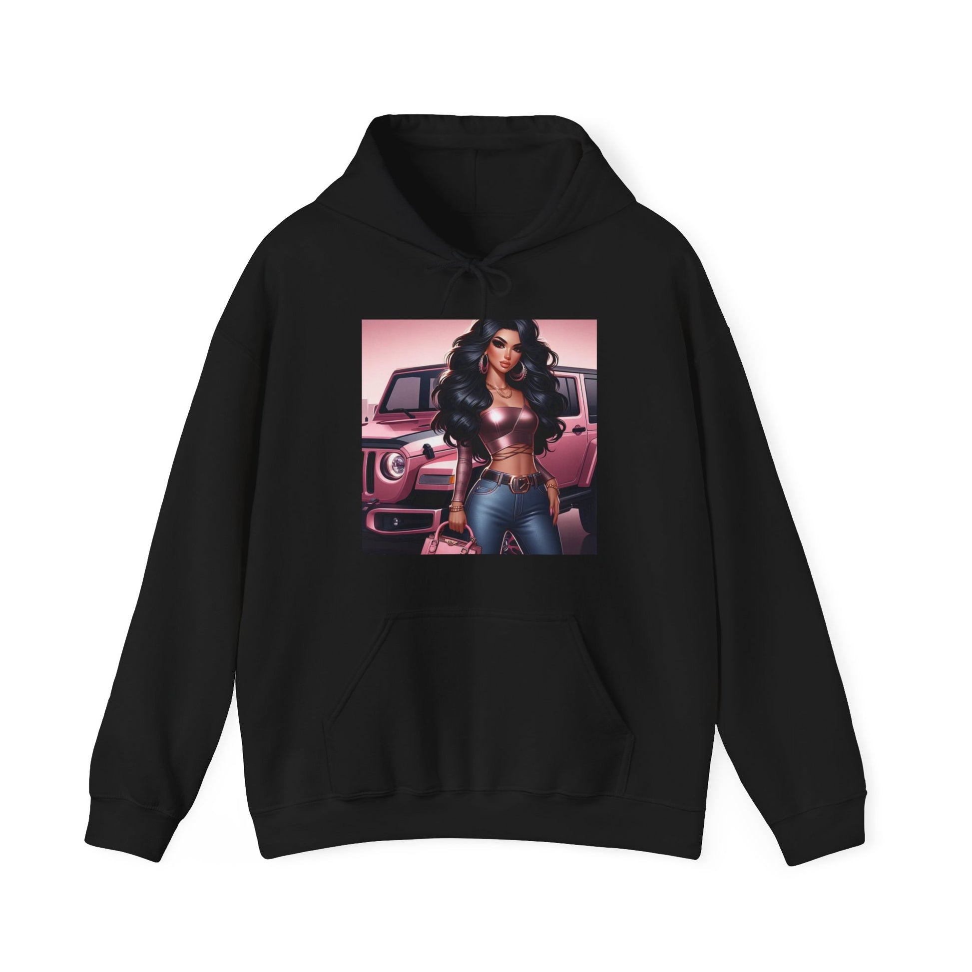 Pink Luxury Hoodie Hoodie Printify Black S 