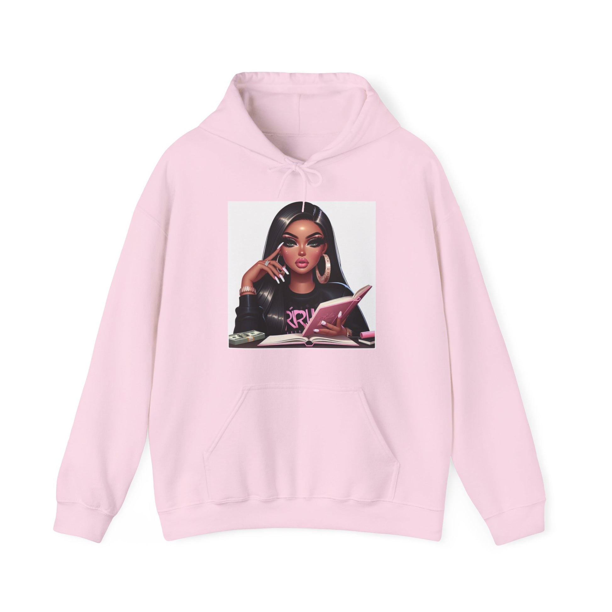 Thinking of a Plan Hoodie Hoodie Printify Light Pink S 