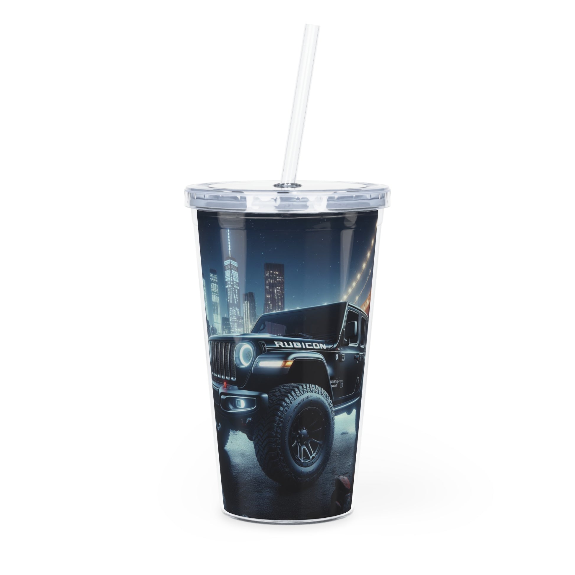 Black Rubicon Tumbler with Straw Mug Printify 20oz Transparent 