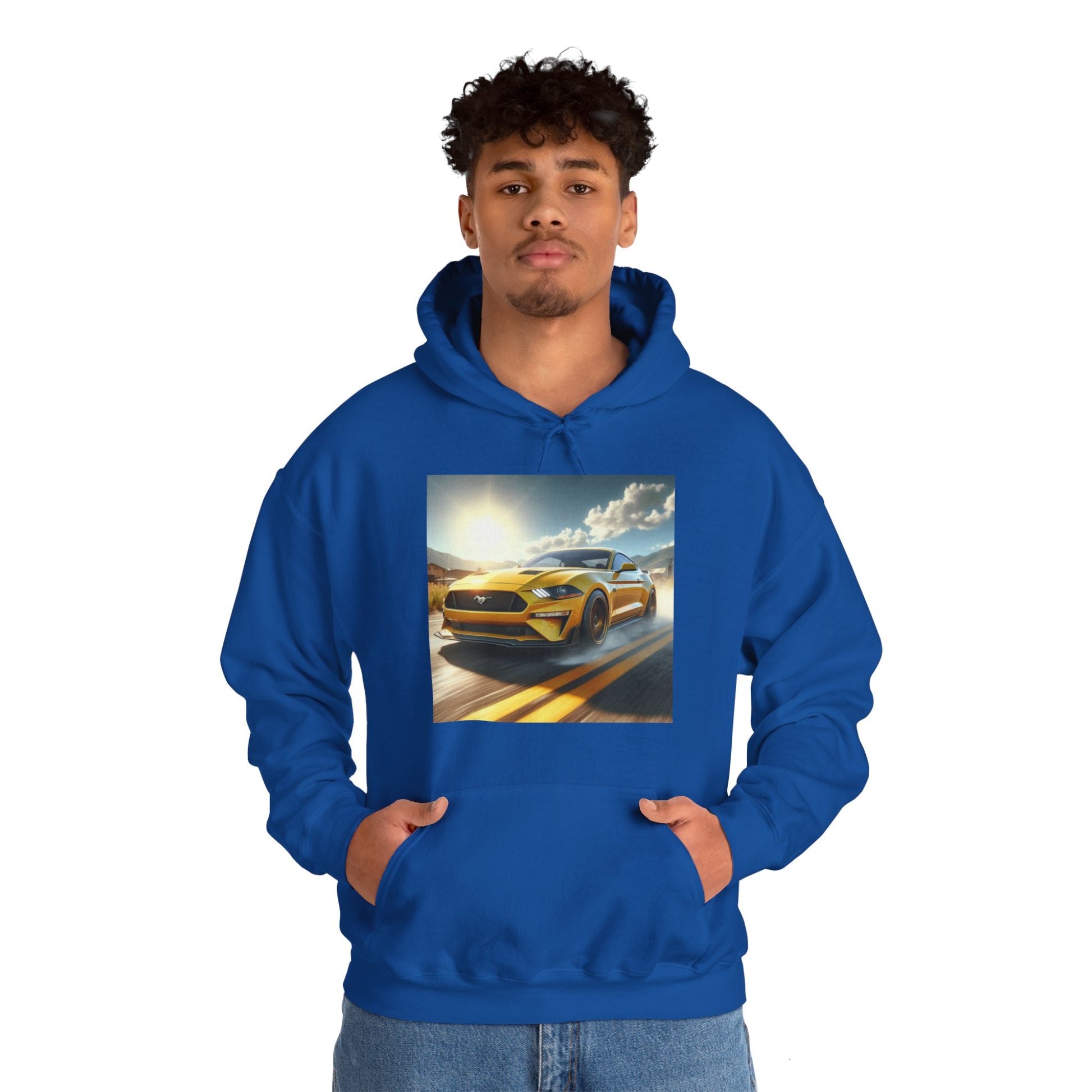 Yellow Mustang Hoodie Hoodie Printify   