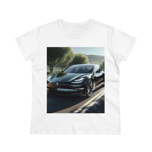 Black Tesla T-Shirt T-Shirt Printify White S 