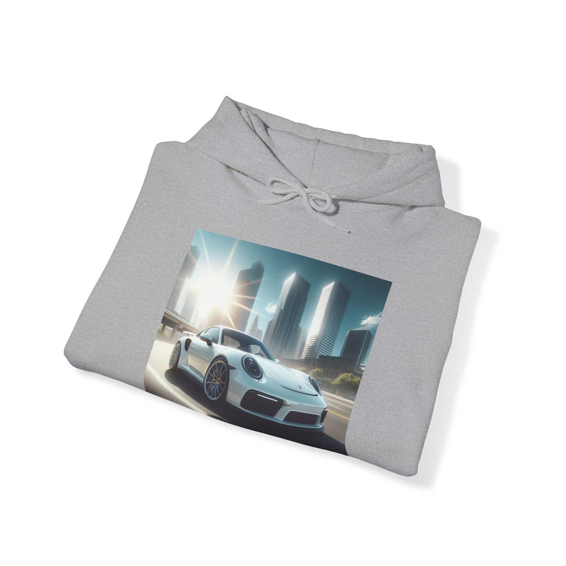 White Porsche Hoodie Hoodie Printify   