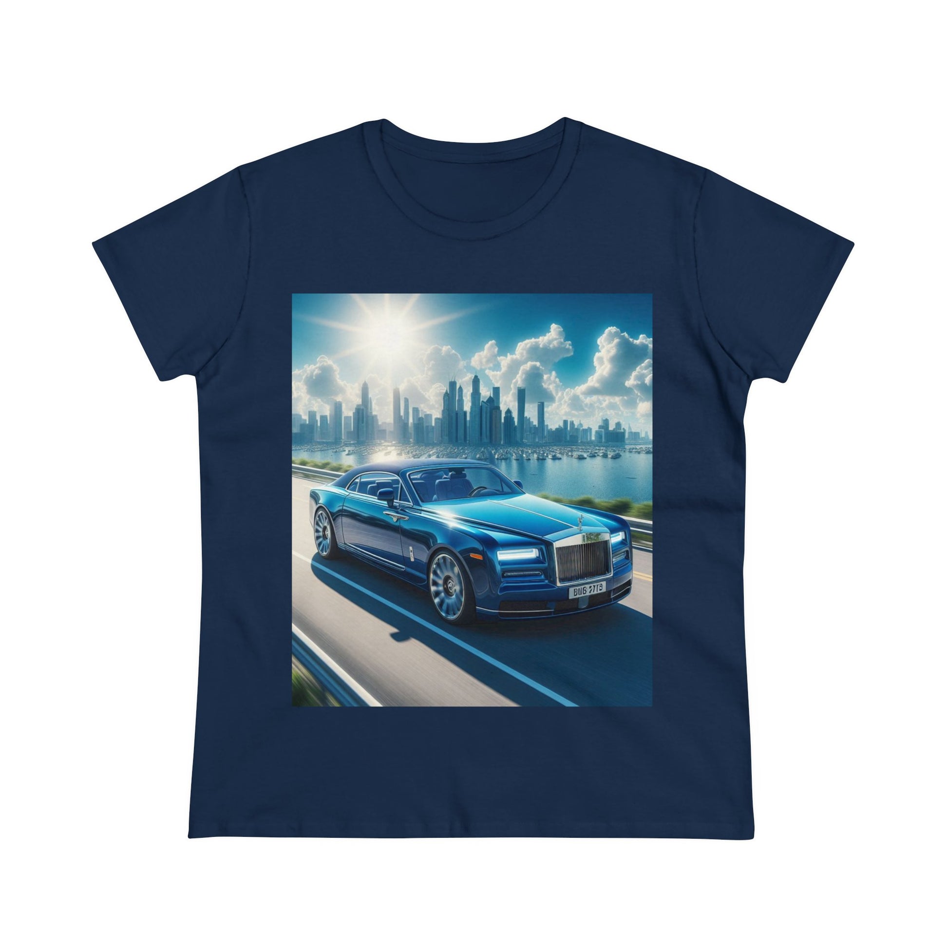 Blue Rolls Royce T-Shirt T-Shirt Printify Navy S 