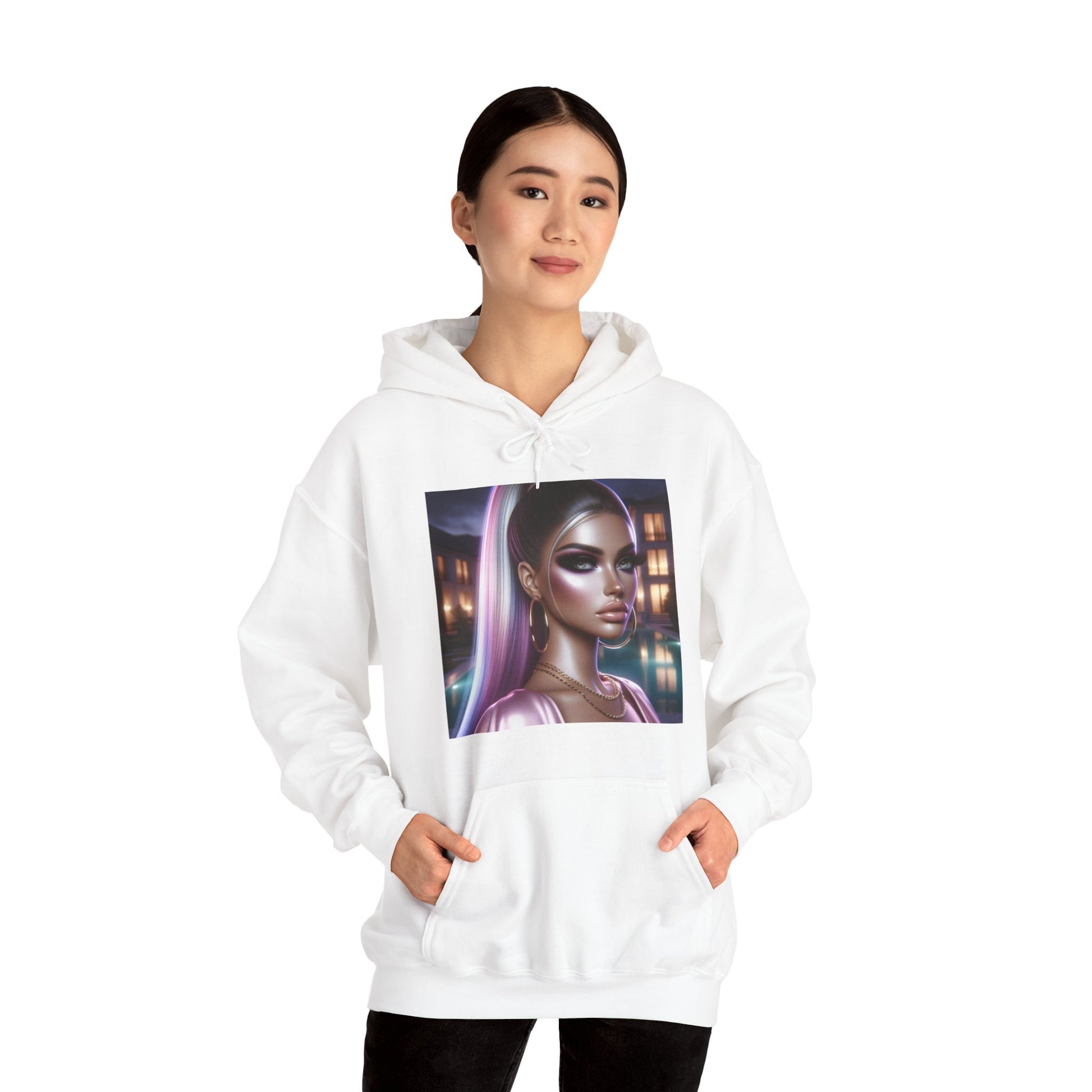 Pink at Night Hoodie Hoodie Printify   